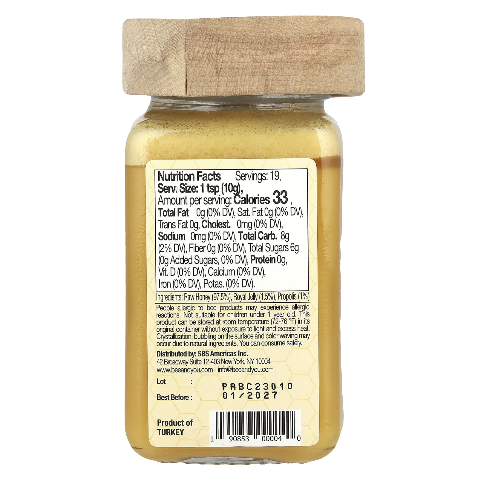 Bee&You, Raw Honey, прополис, маточное молочко, для детей, 190 г (6,7 унции)