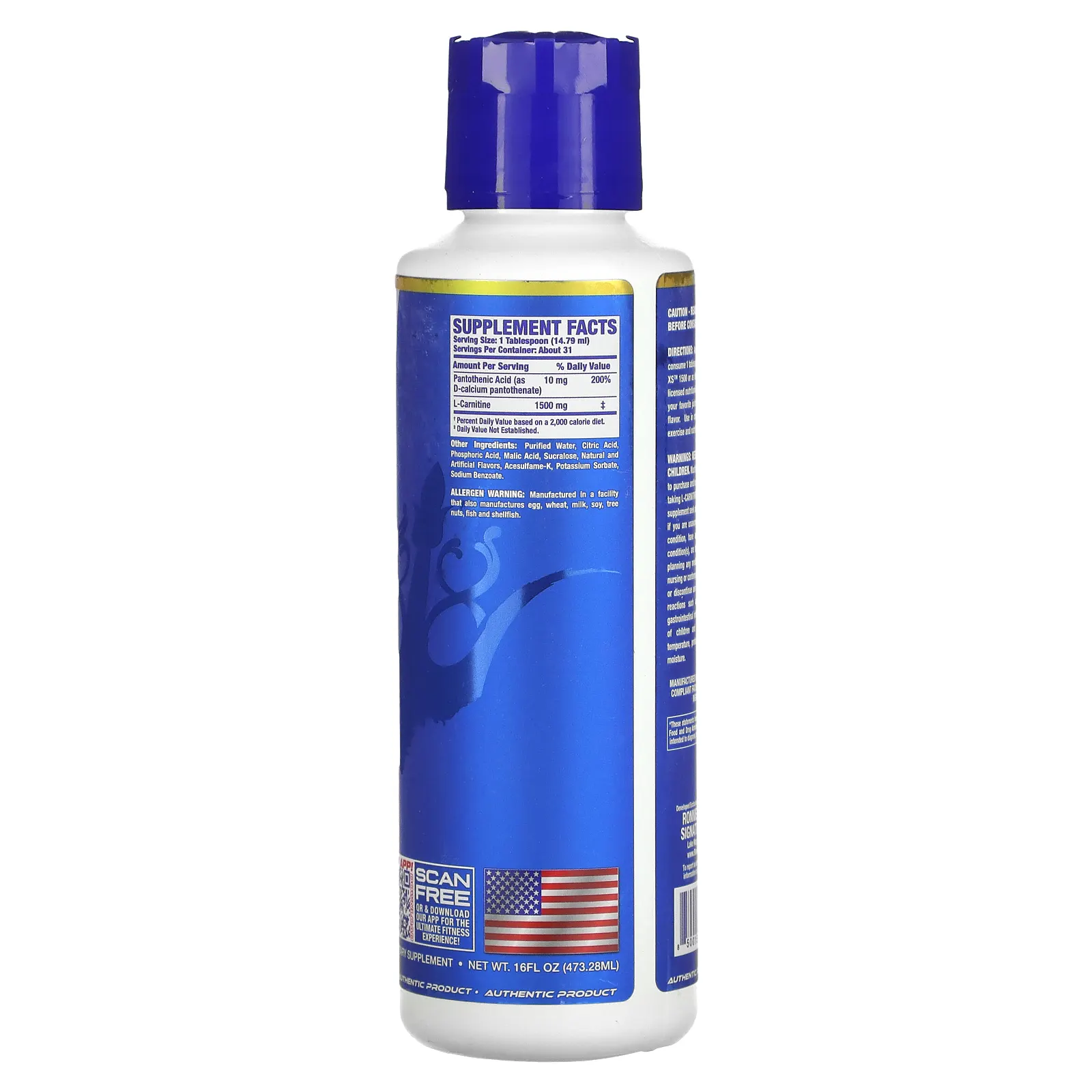 Ronnie Coleman, Vital Series, L-карнитин RS 1500, розовый лимонад, 473,28 мл (16 жидк. унций)