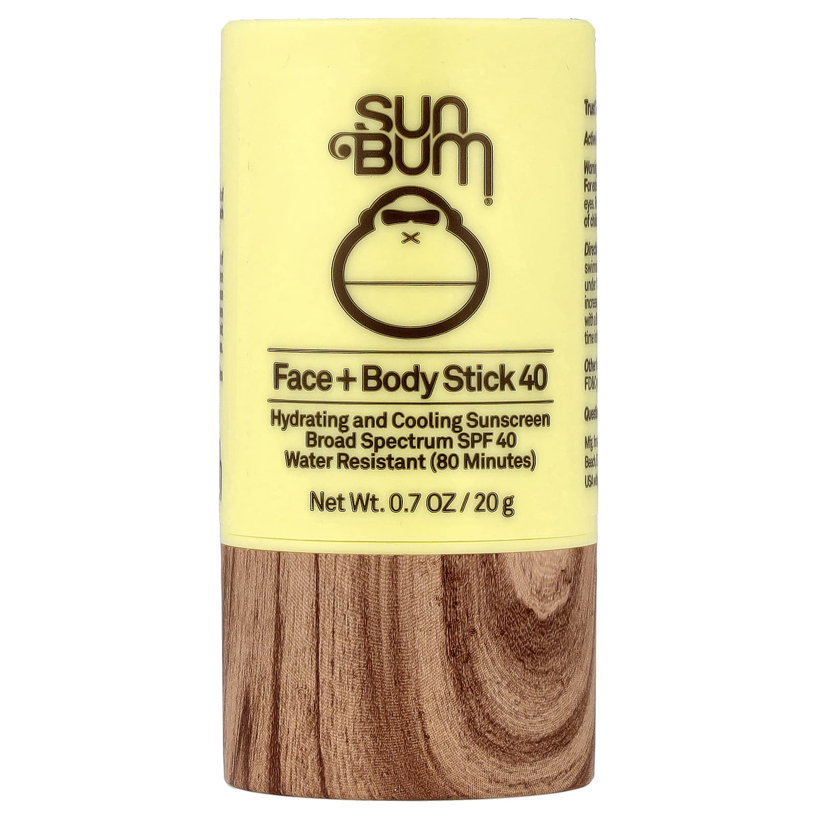 Sun Bum, стик для лица и тела, SPF 40, 20 г (0,7 унции)
