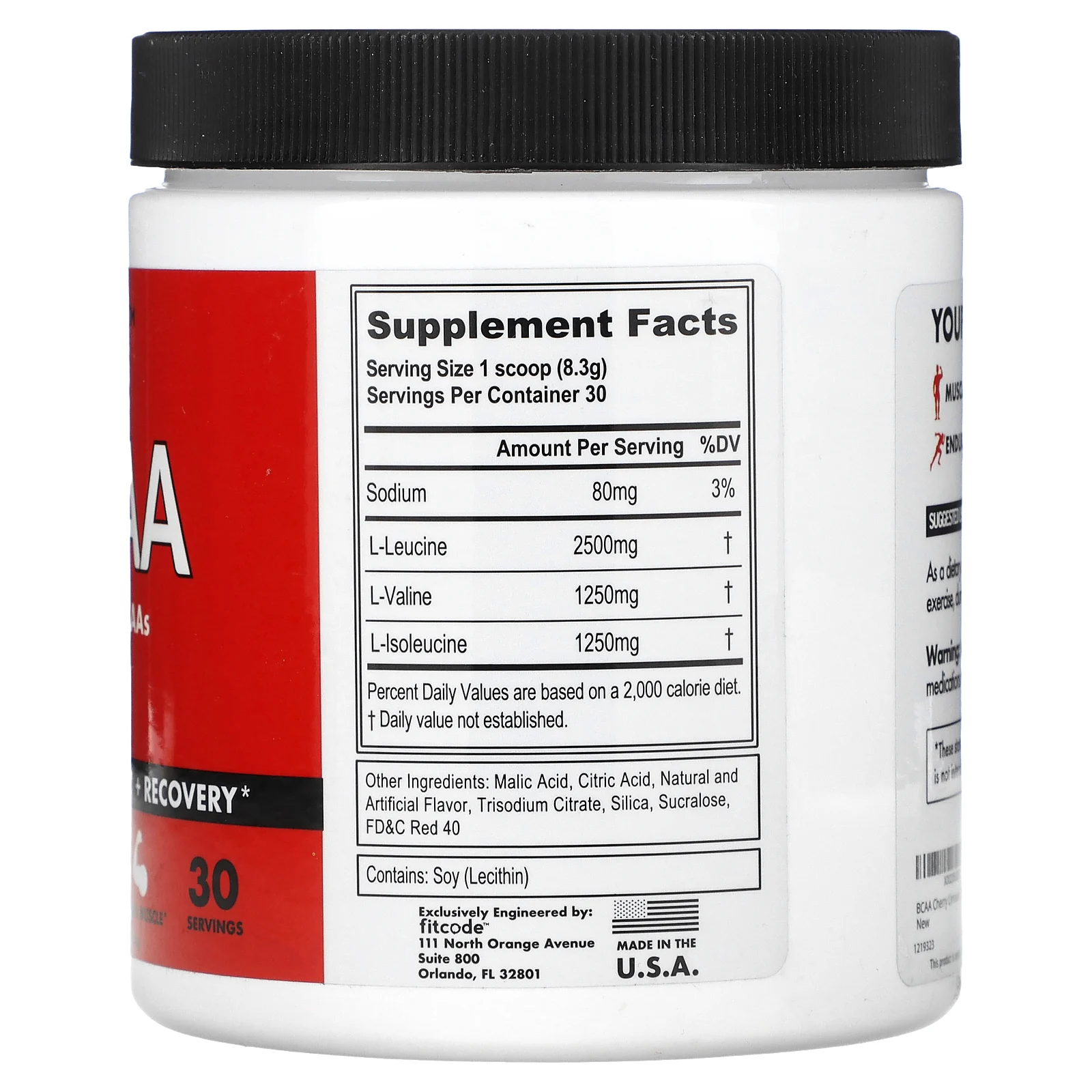 fitcode, BCAA, вишневый лаймад, 5 г, 249 г (8,8 унции)