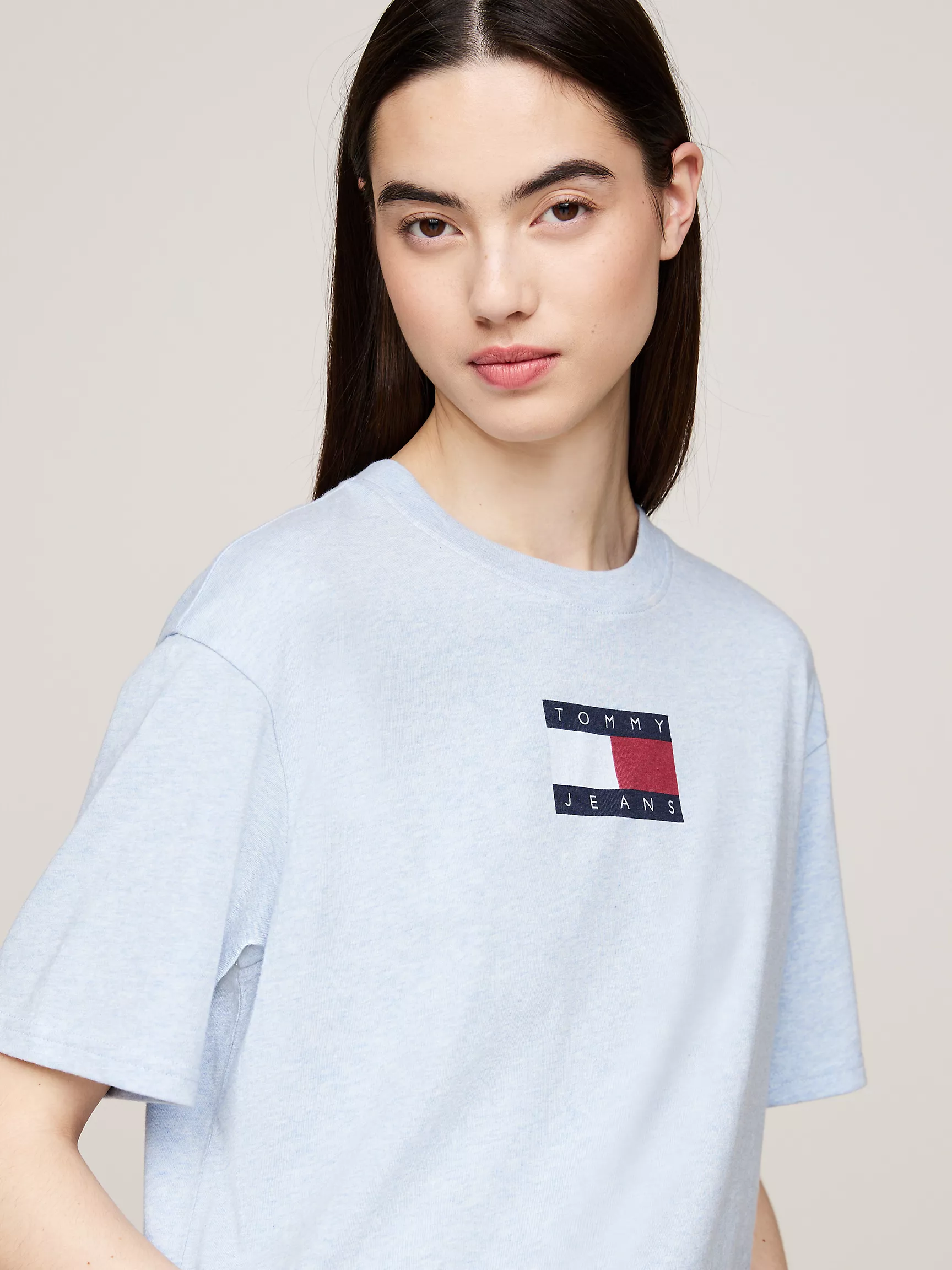 Женская футболка Tommy Hilfiger, Свободная футболка из пряжи разного цвета