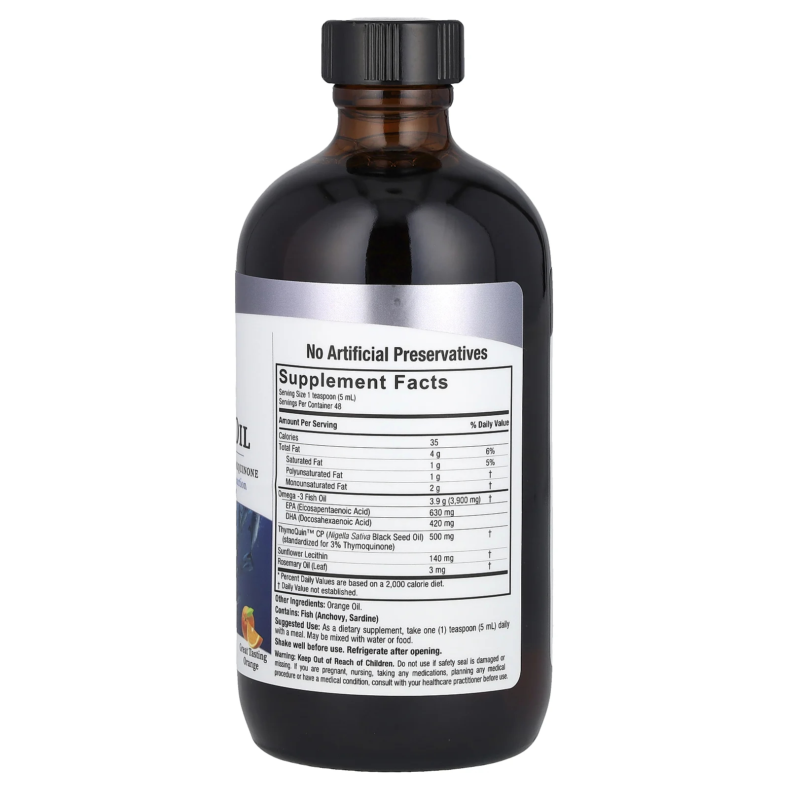 Nature's Answer, Омега-3 с маслом черного тмина, апельсин, 240 мл (8 жидк. Унций)