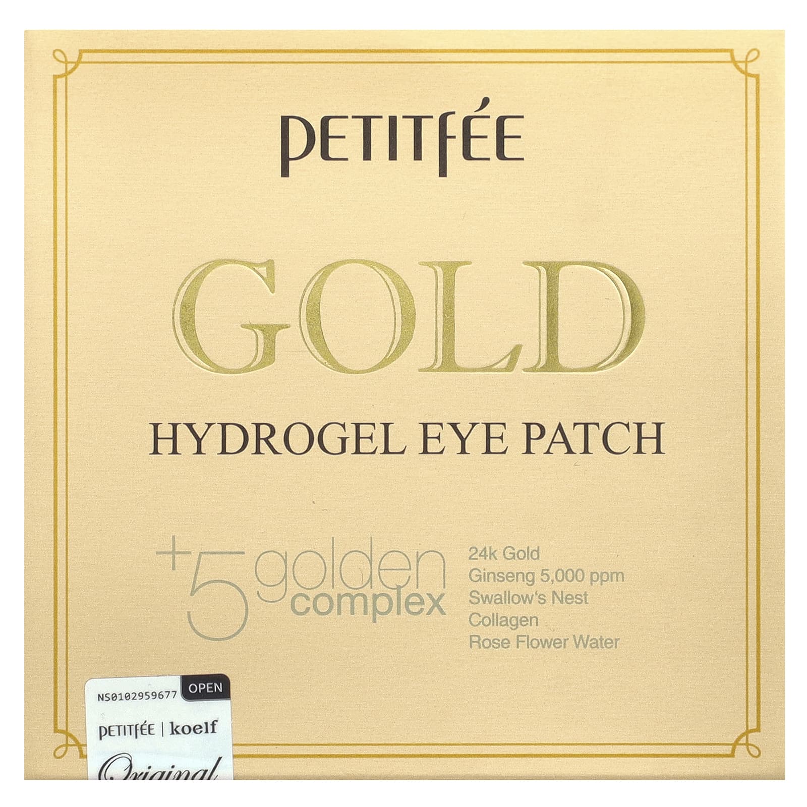 Petitfee, гидрогелевые патчи для глаз с золотом, 60 шт.