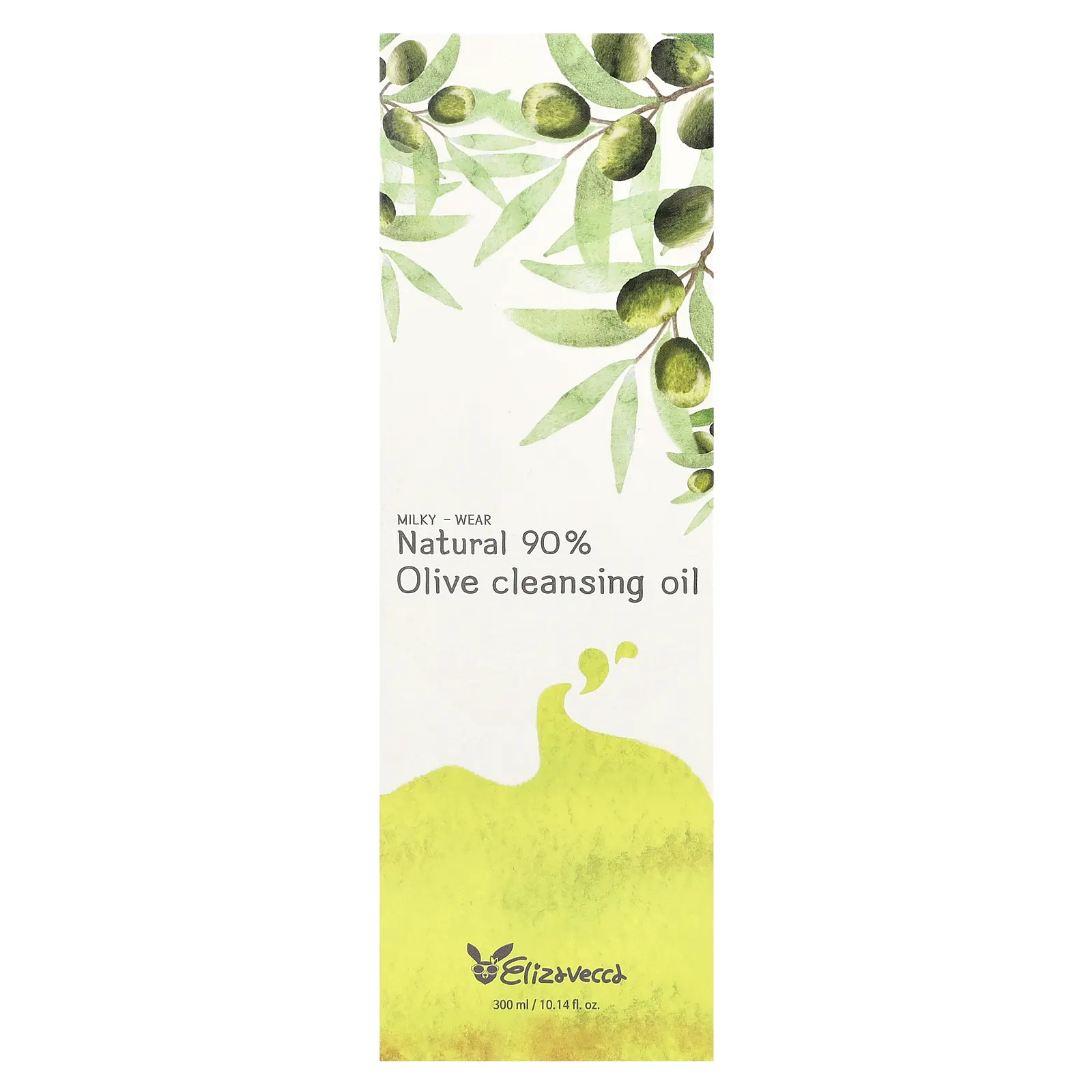 Elizavecca, Milky-Wear, натуральное очищающее масло, на 90% из оливкового масла, 300 мл (10,14 жидк. унции)