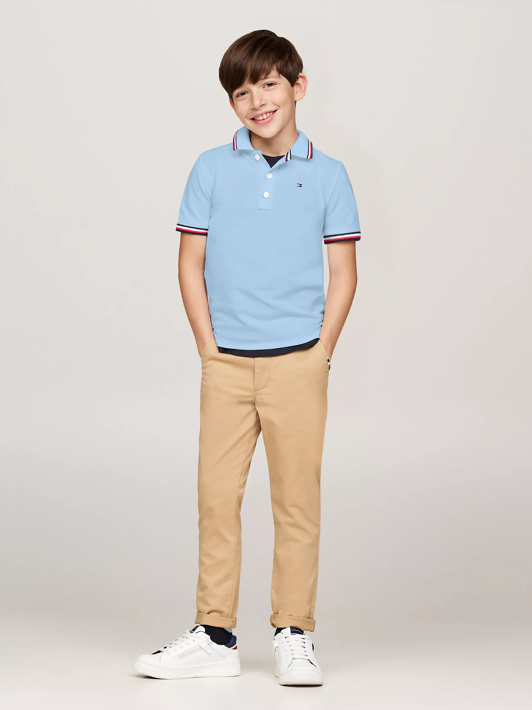 Рубашка-поло для мальчиков Tommy Hilfiger, Детское поло с коротким рукавом и влагоотводящей технологией Tommy
