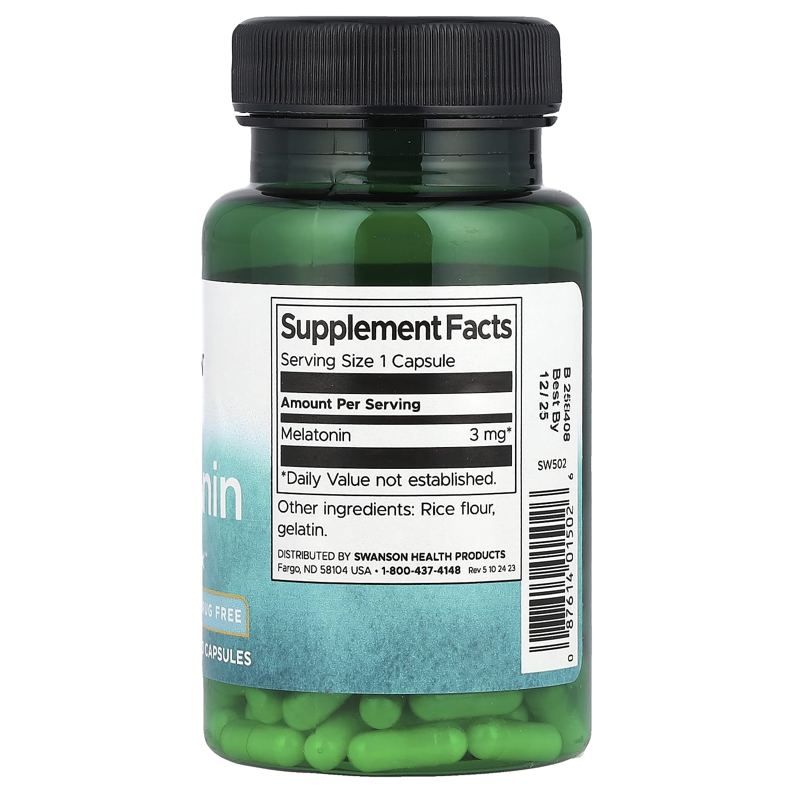 Swanson, Мелатонин, 3 мг, 120 капсул