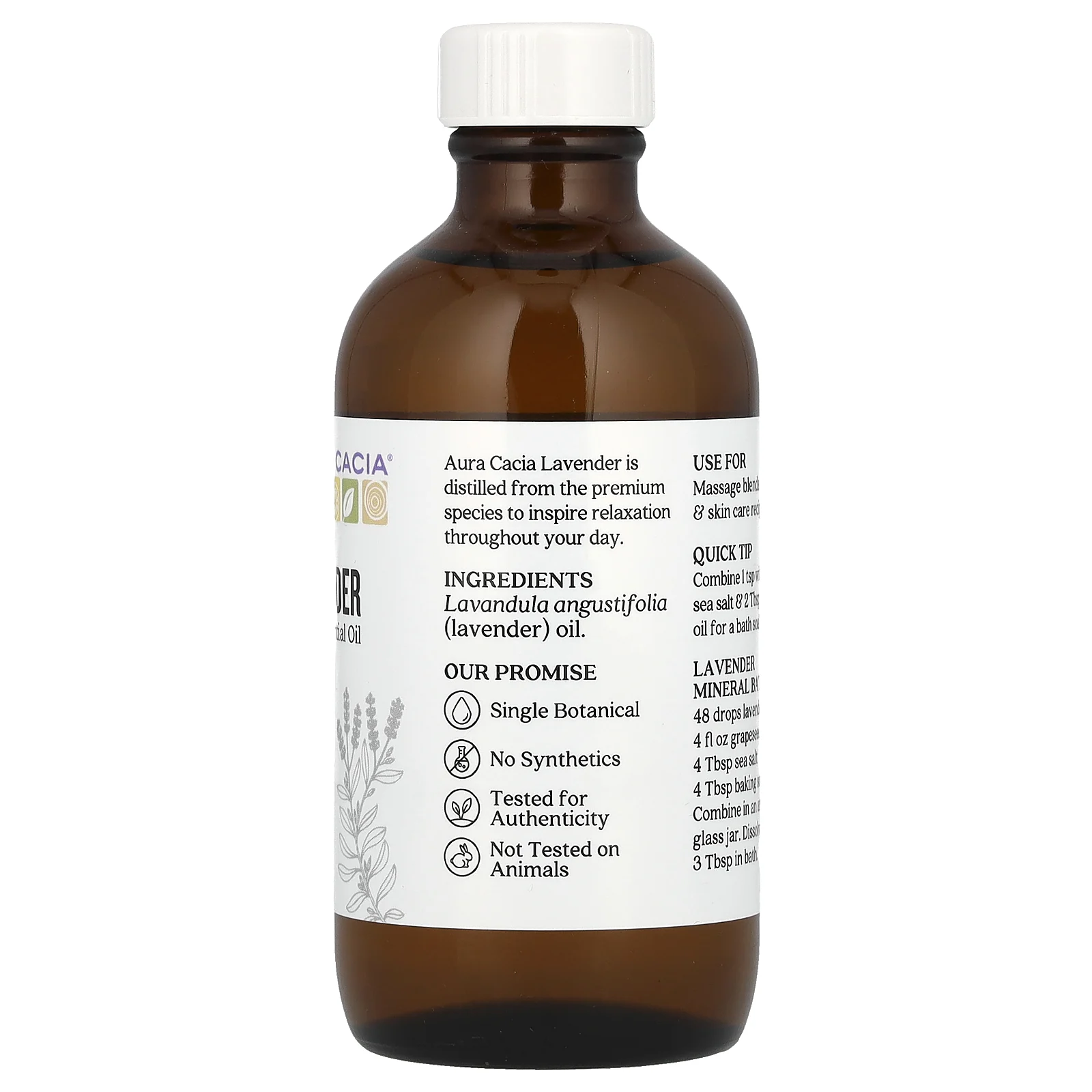 Aura Cacia, 100 % чистое эфирное масло, лаванда, 118 мл (4 жидких унции)
