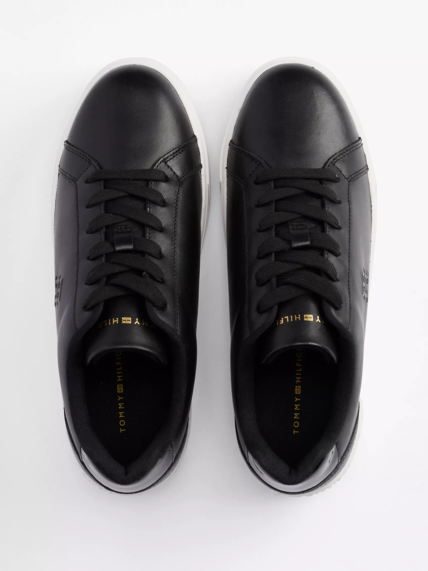 Женские кроссовки Tommy Hilfiger, Кожаные кеды на платформе с монограммным узором