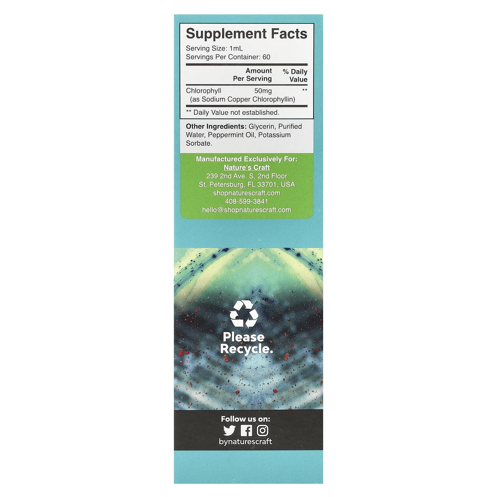 Nature's Craft, жидкий хлорофилл, 60 мл (2 жидк. унции)