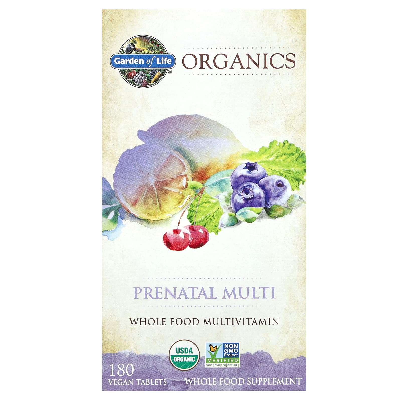 Garden of Life, MyKind Organics, пренатальные мультивитамины, 180 веганских таблеток