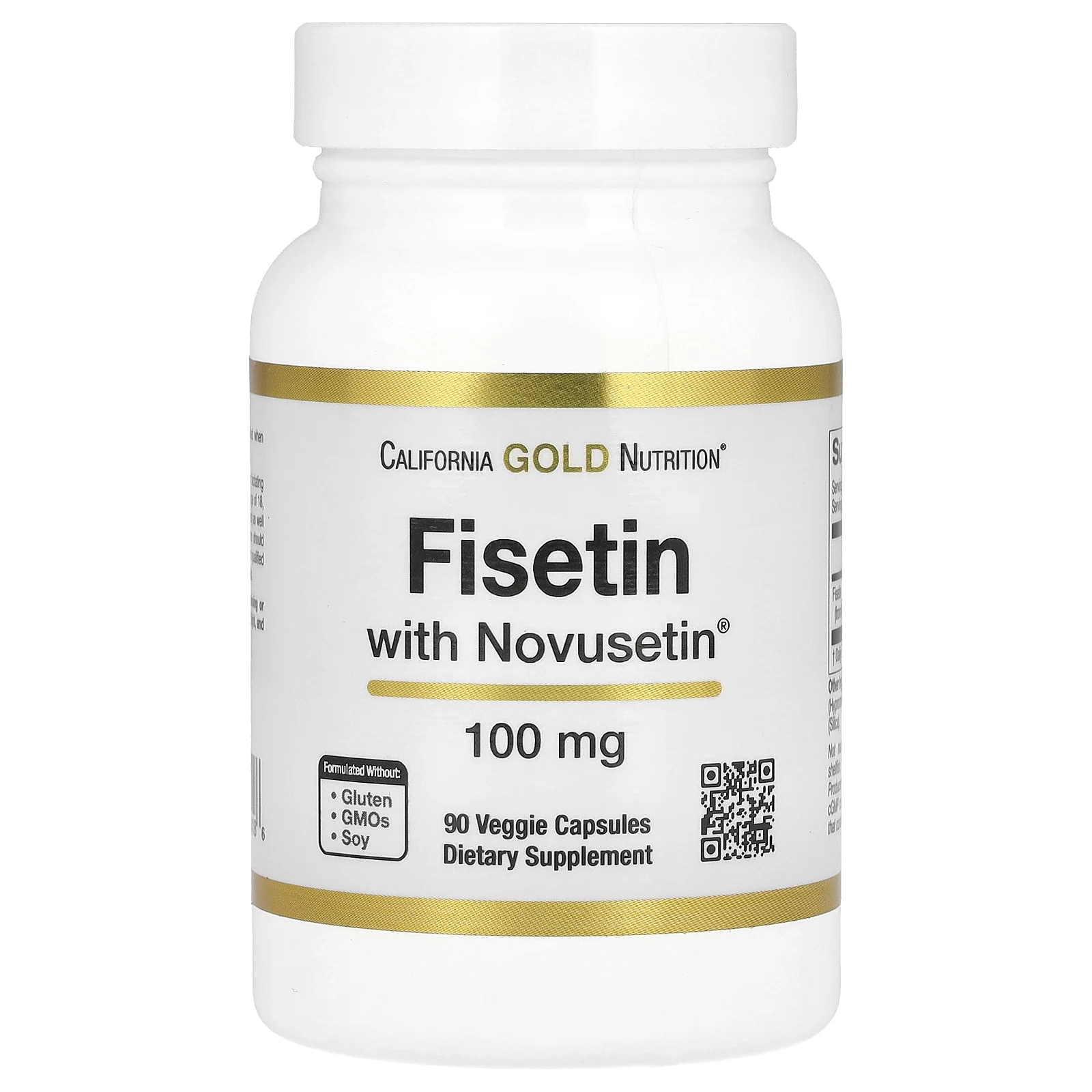 California Gold Nutrition, Fisetin with Novusetin, физетин, 100 мг, 90 растительных капсул
