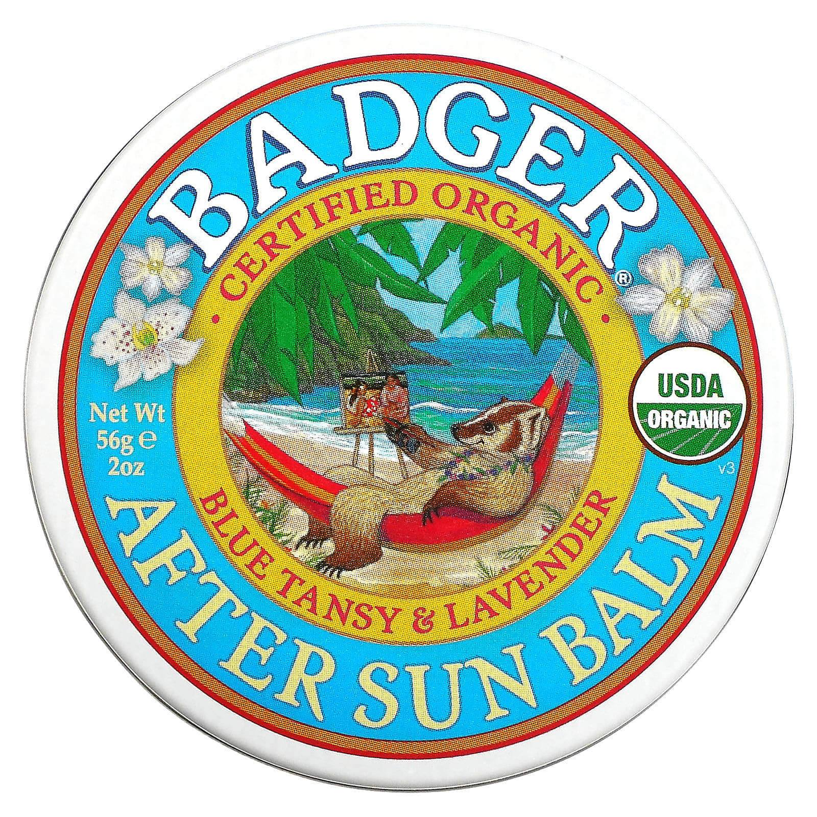 Badger Company, органический бальзам после загара, голубая пижма и лаванда, 56 г (2 унции)