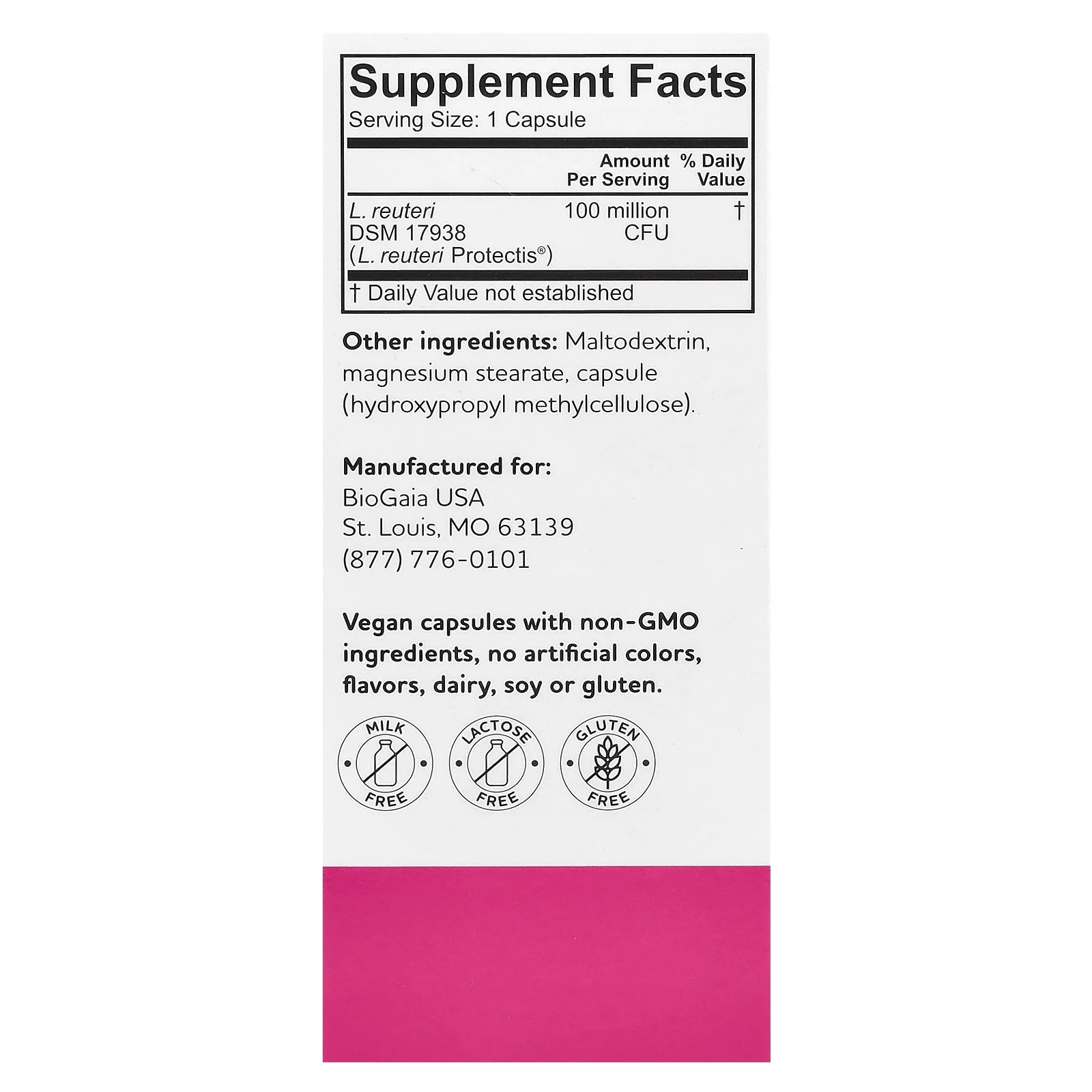 BioGaia, Protectis MUM, пренатальный пробиотик, 30 капсул