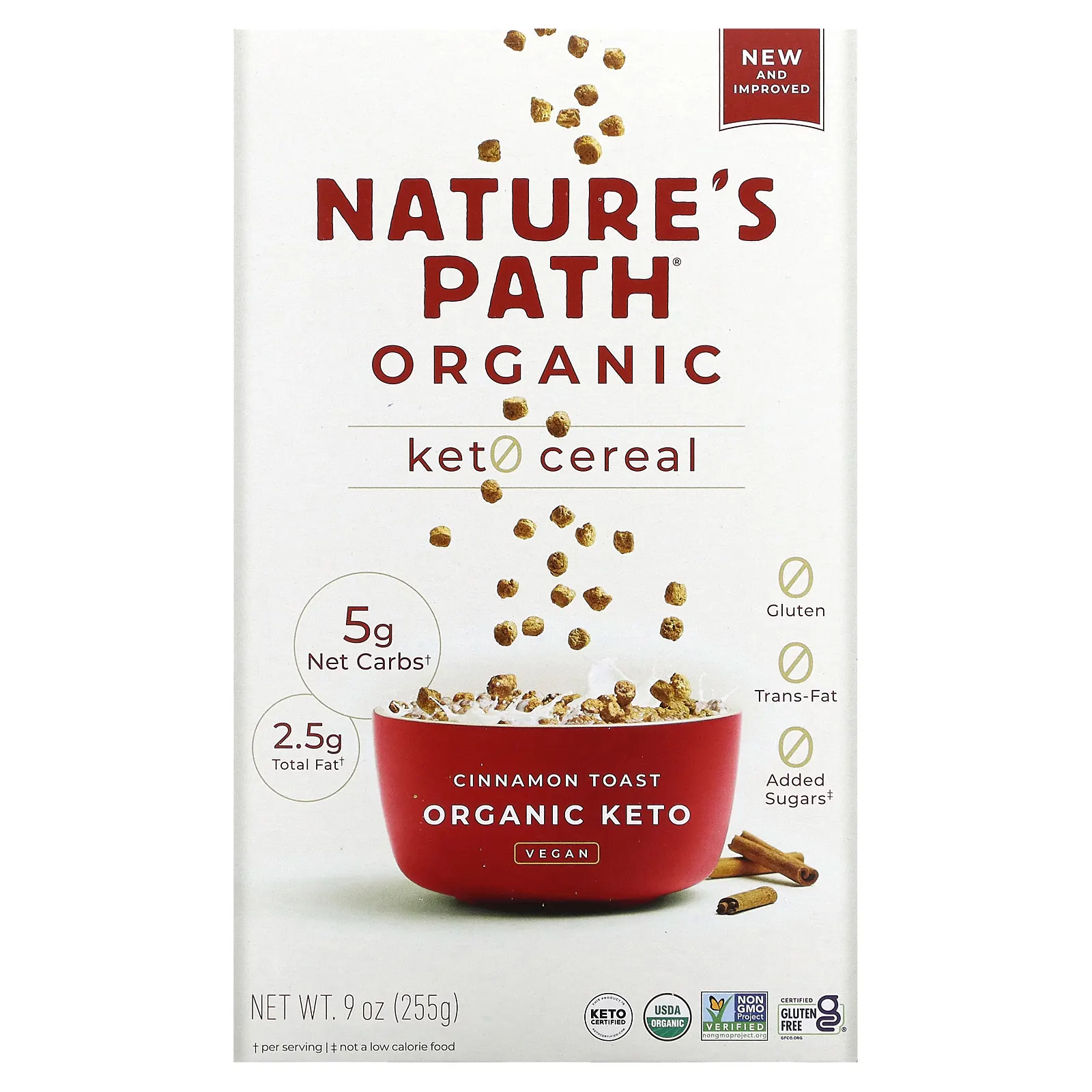 Nature's Path, Keto Cereal, тосты с корицей, 255 г (9 унций)