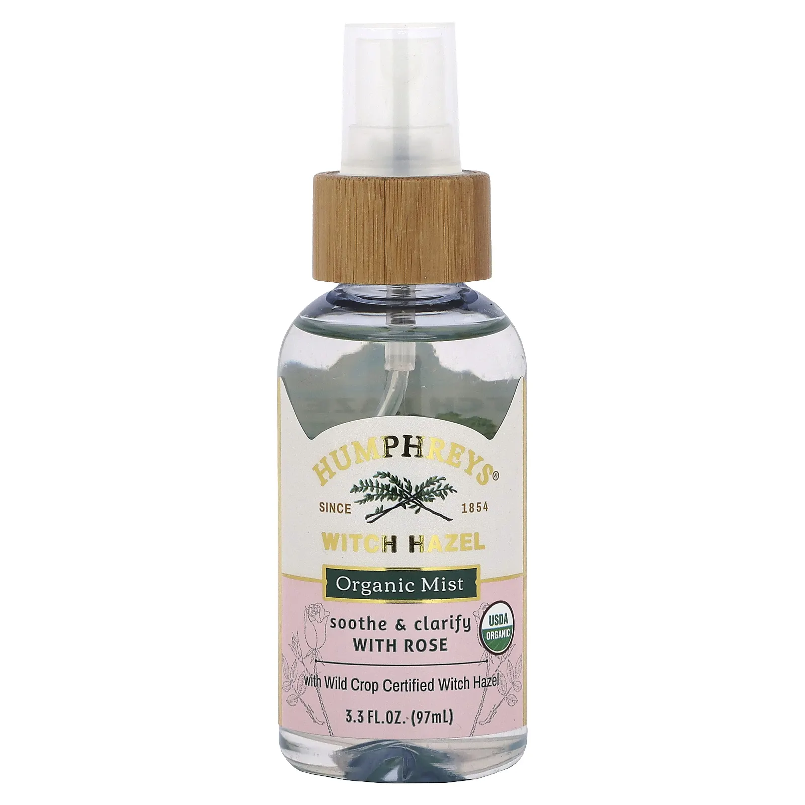Humphreys, Witch Hazel, органический спрей с розой, 97 мл (3,3 жидк. Унции)