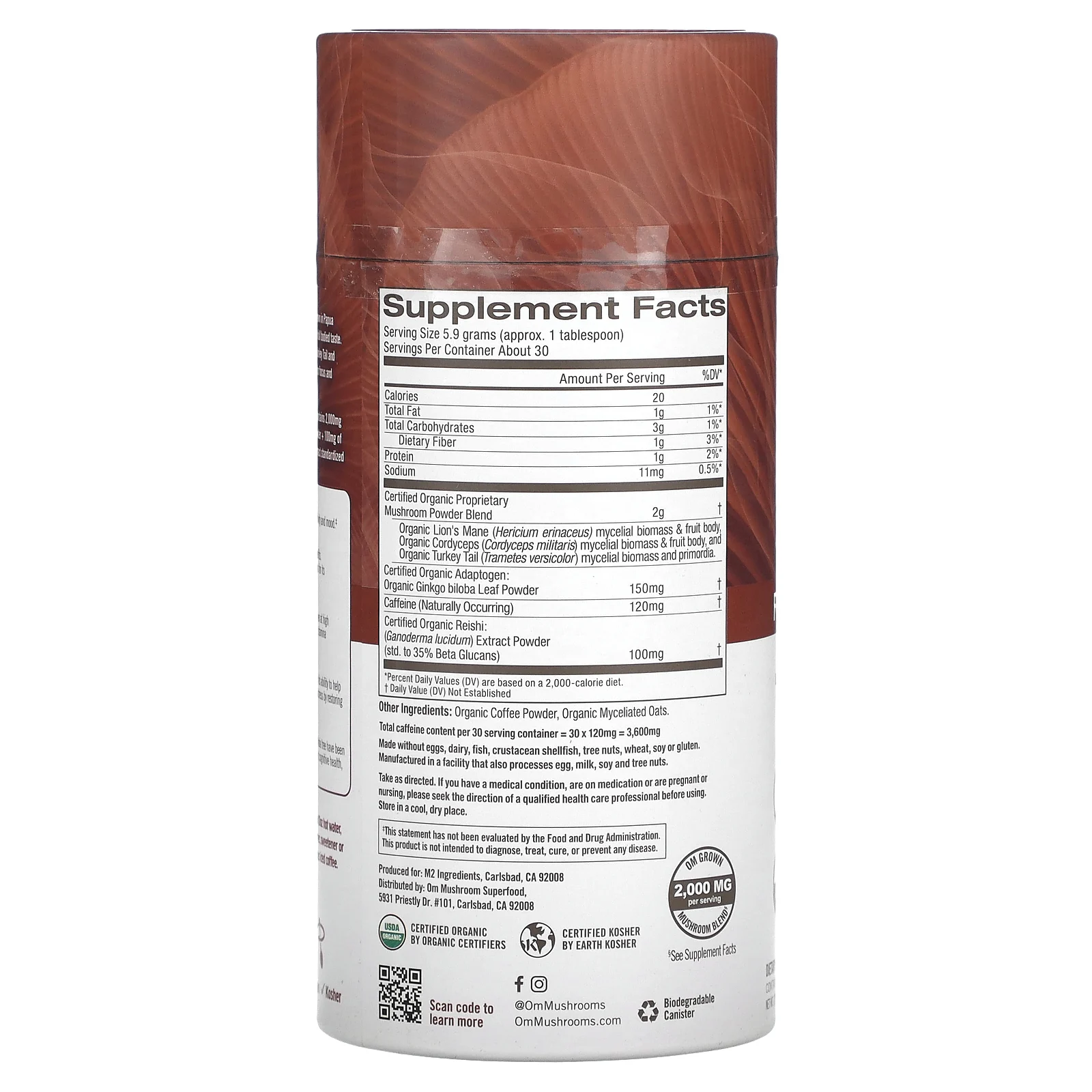 Om Mushrooms, Кофейная смесь с грибами, 177 г (6,24 унции)