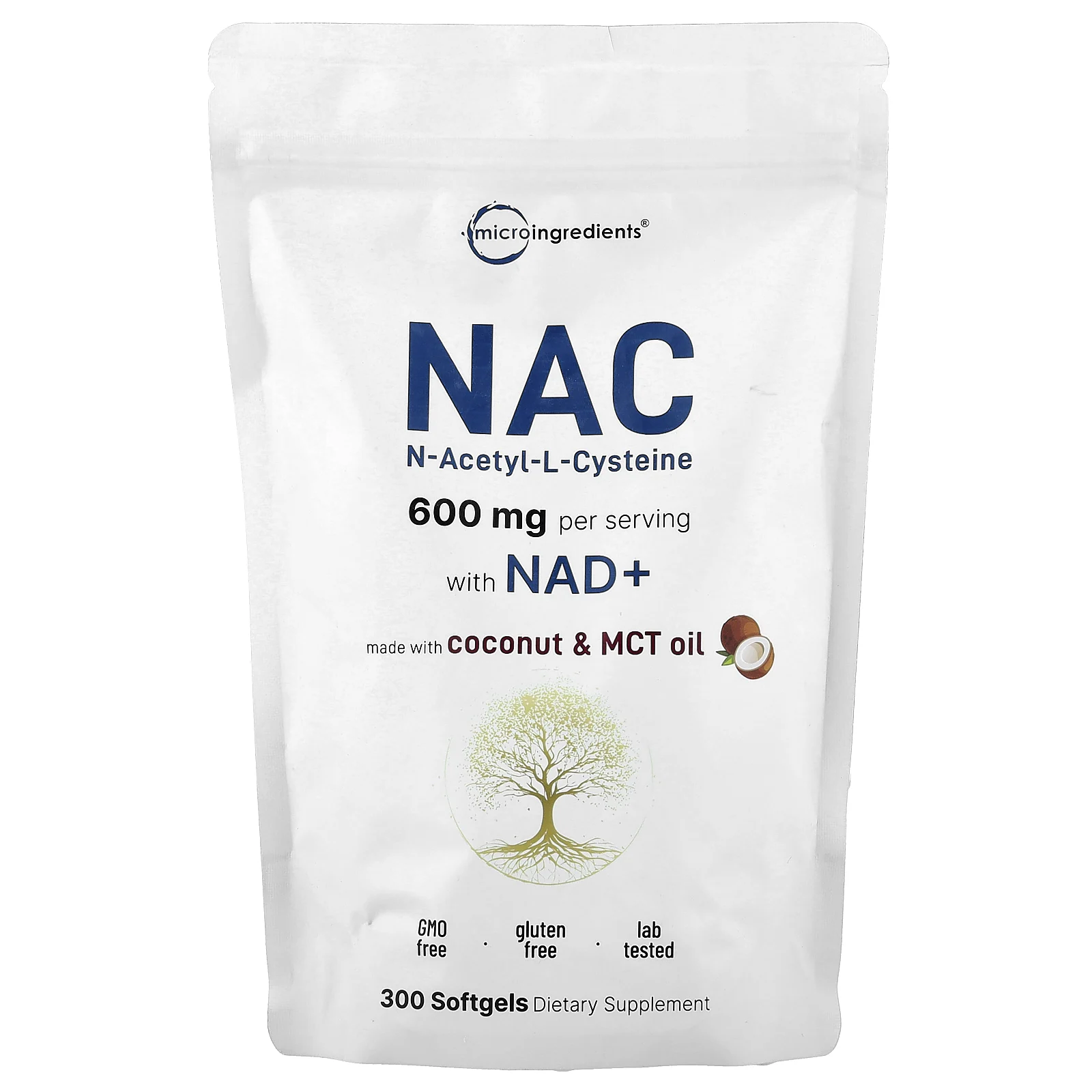 Micro Ingredients, NAC с NAD +, 300 мягких таблеток