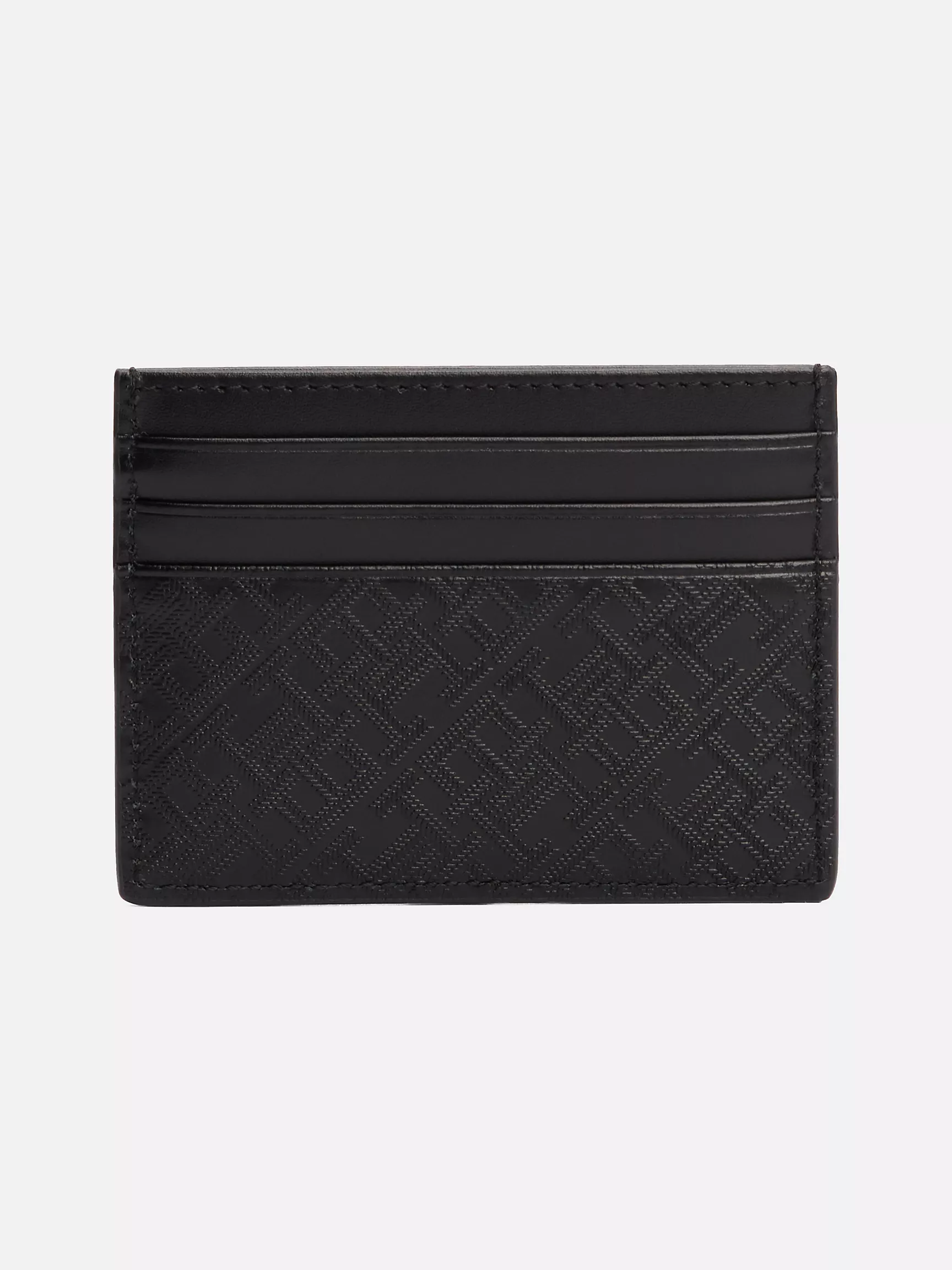 Мужской кошелек Tommy Hilfiger, Кожаный картхолдер с монограммным узором и логотипом Tommy