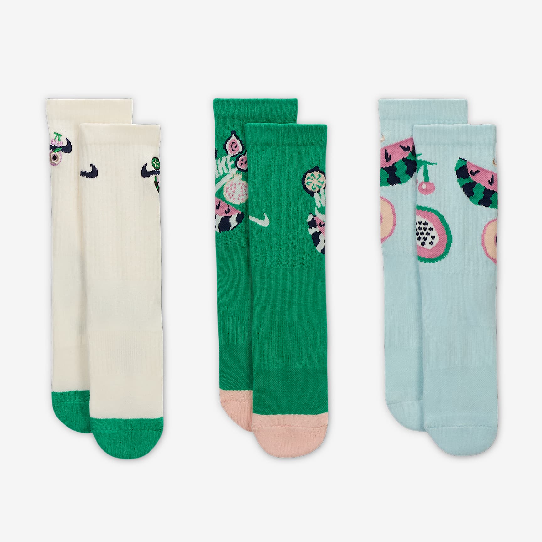 Nike Everyday Plus Big Kids' Cushioned Crew Sock (3 Pair)