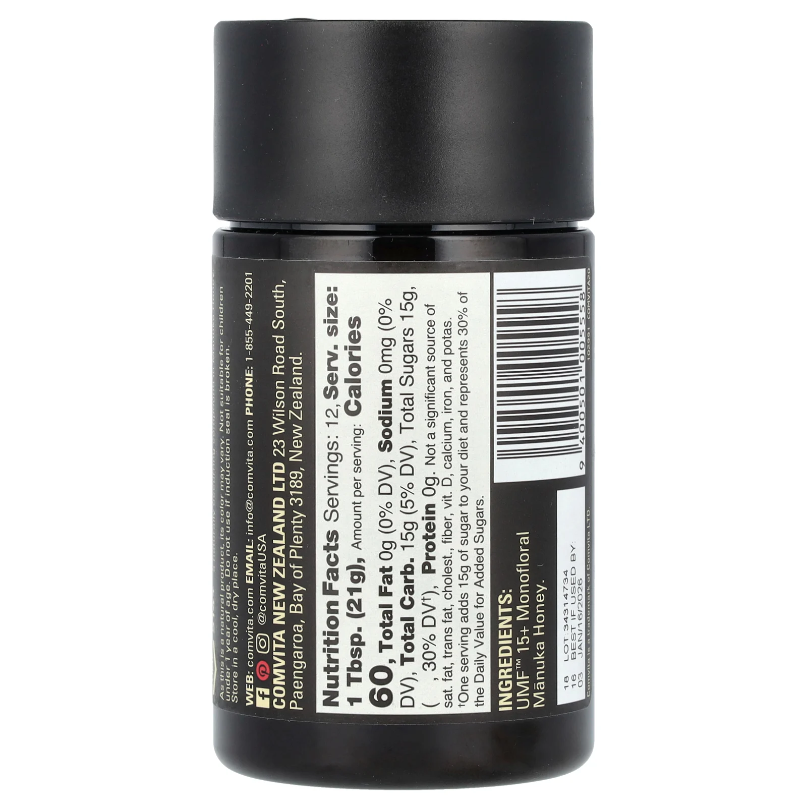 Comvita, Certified UMF 15+ (MGO 514+), необработанный мед манука, 250 г (8,8 унции)