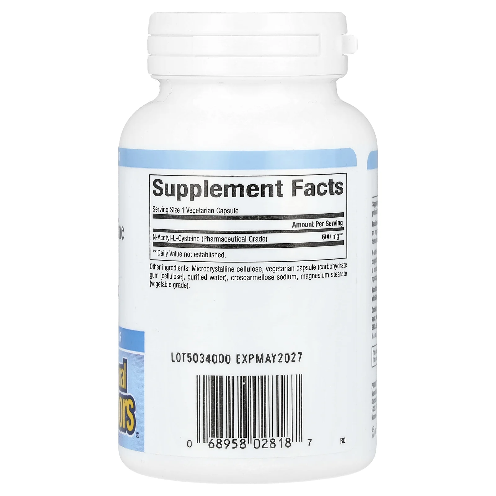 Natural Factors, NAC N-ацетил-L цистеин, 600 мг, 60 вегетарианских капсул