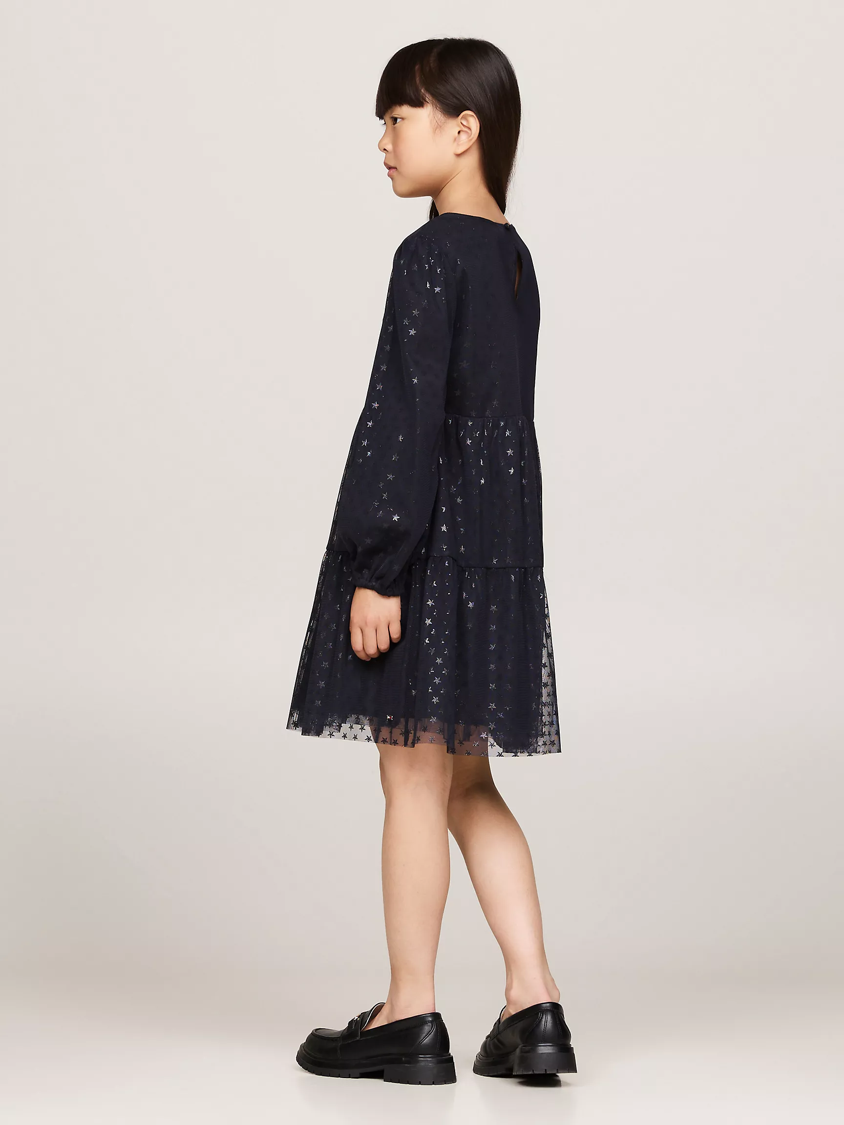 Платье для девочек Tommy Hilfiger, Детское многослойное платье с фольгированными звездами