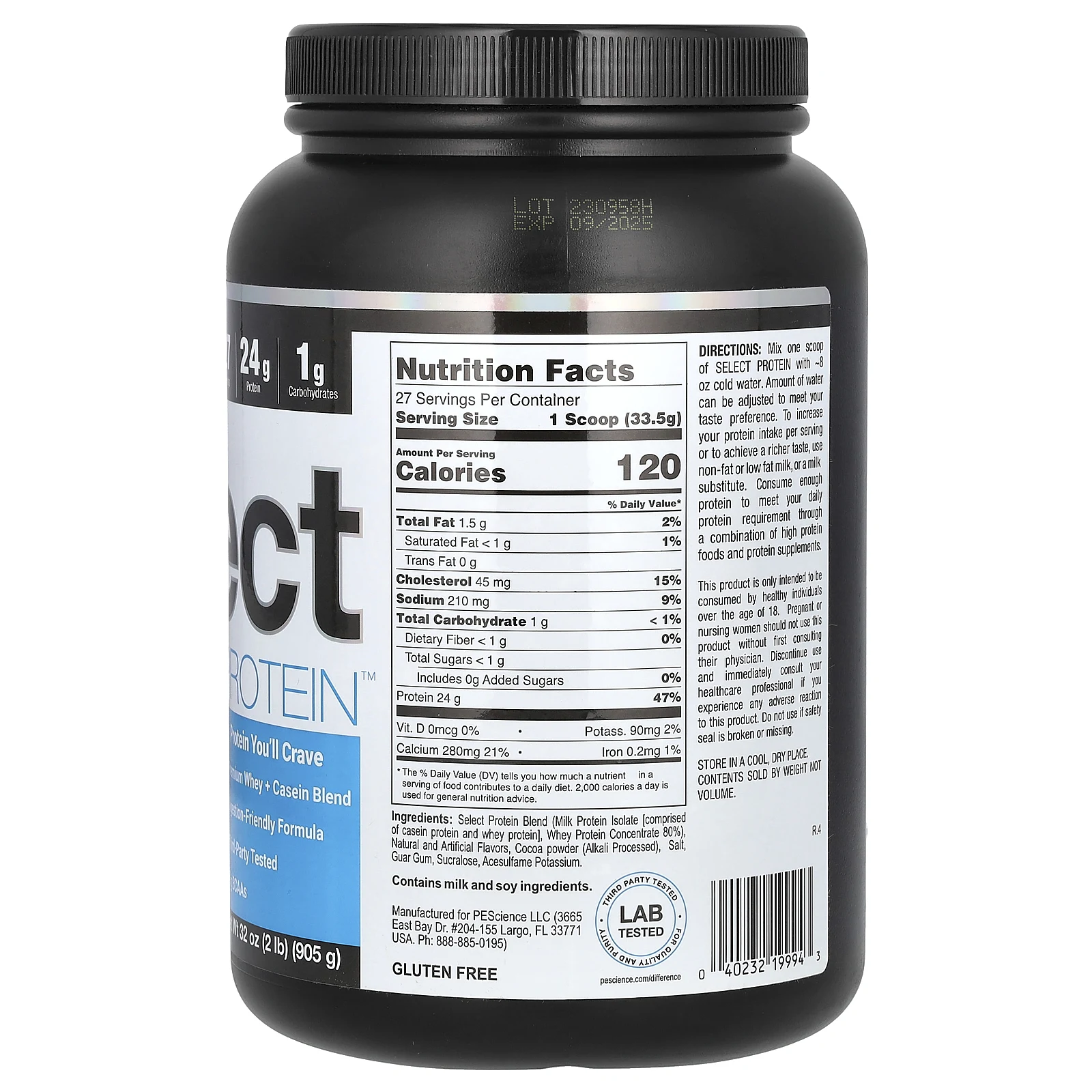 PEScience, Select Protein, шоколадный кекс с глазурью, 905 г (31,9 унции)