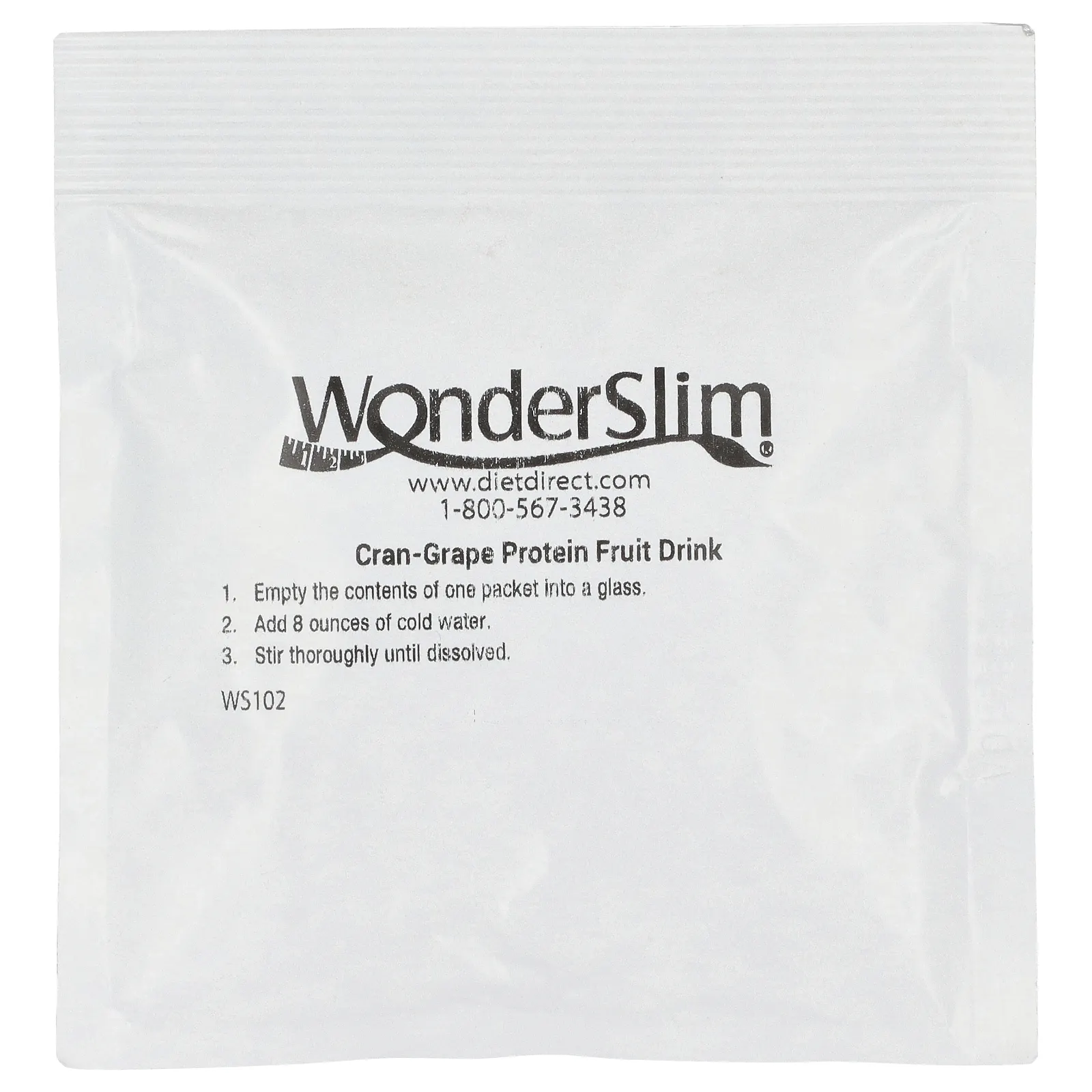 WonderSlim, Протеиновый фруктовый напиток, журавль и виноград, 7 пакетиков по 17 г