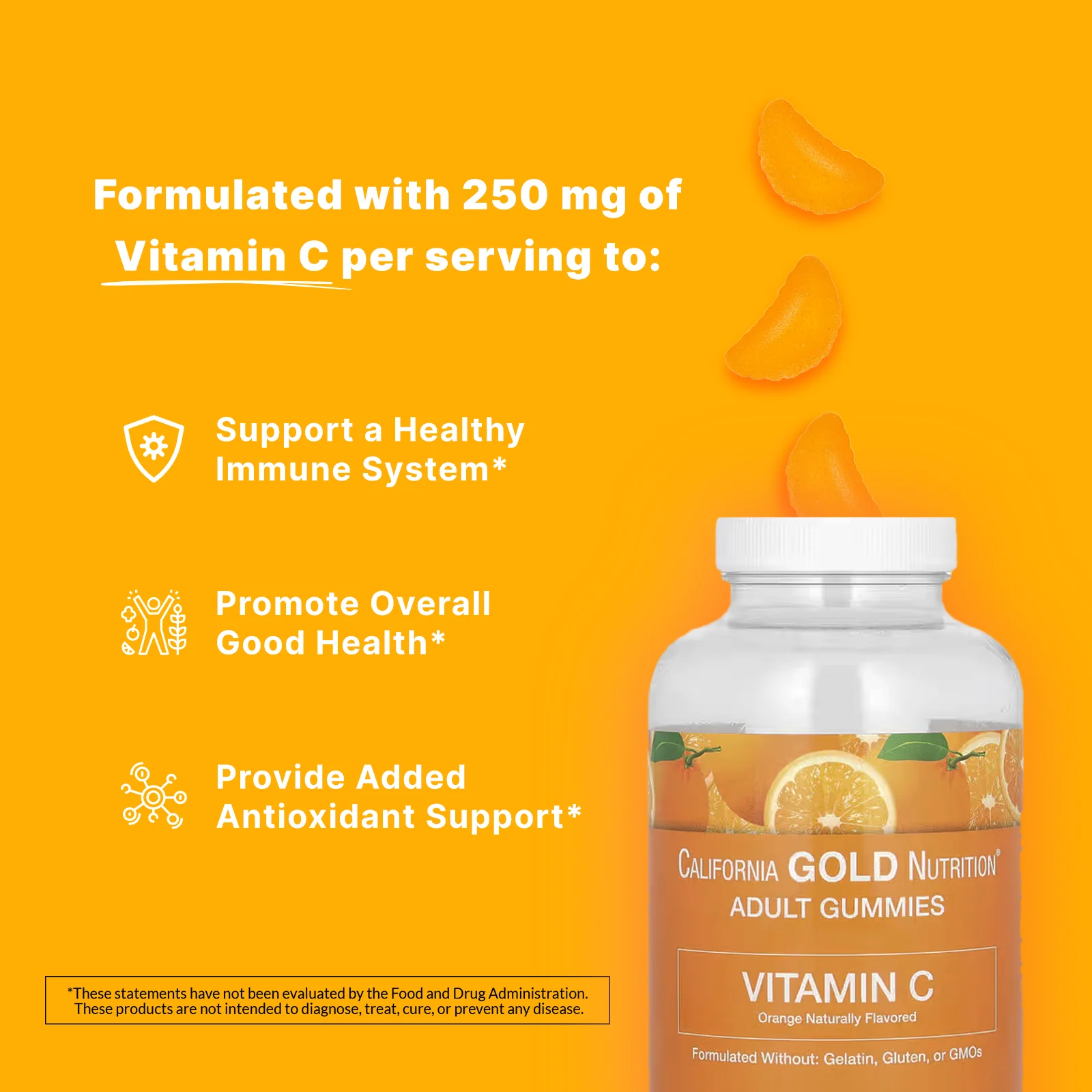 California Gold Nutrition, жевательные таблетки с витамином C, натуральный апельсиновый вкус, без желатина, 90 жевательных таблеток