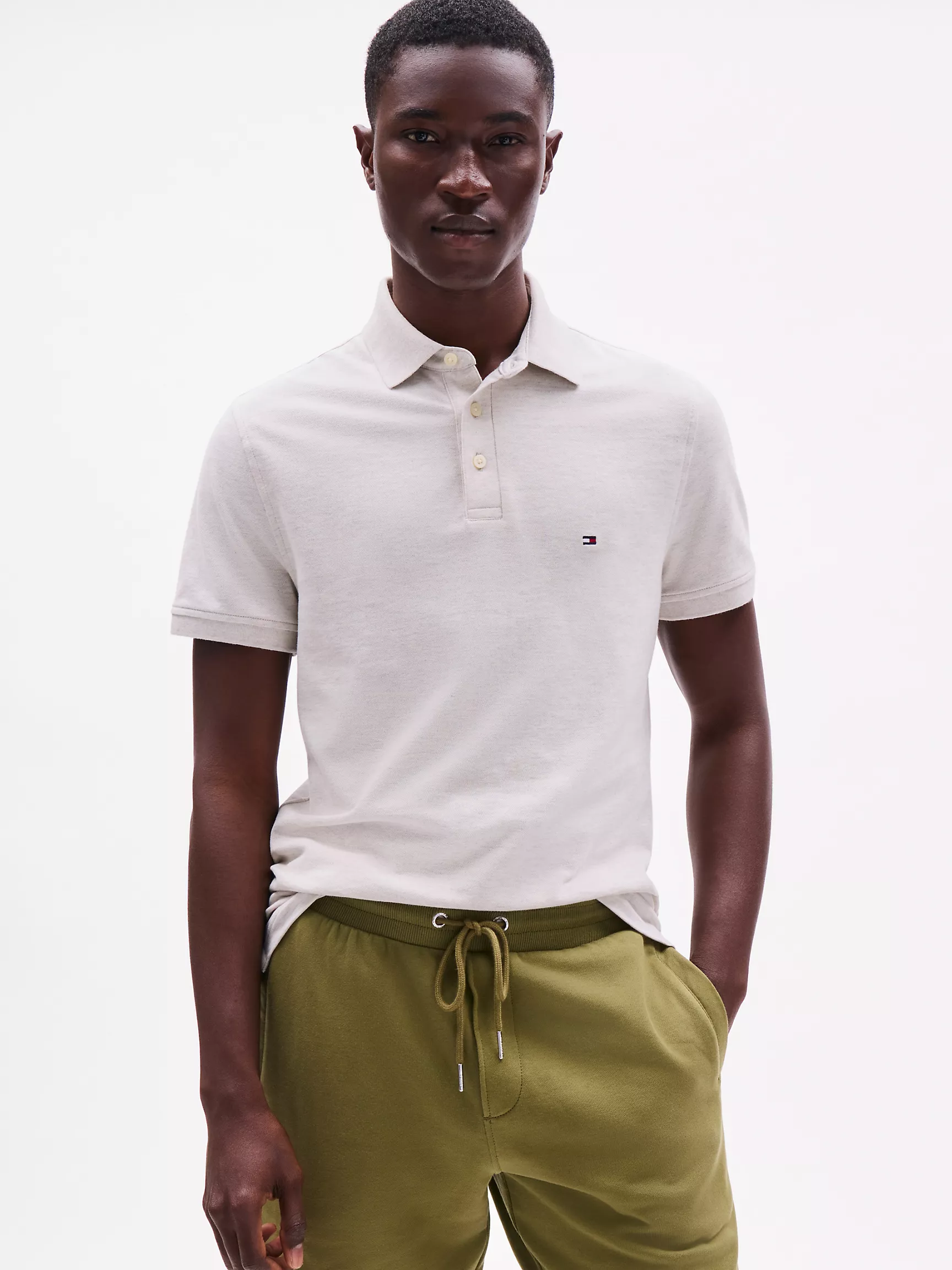 Мужское поло Tommy Hilfiger, Приталенное эластичное поло из пике