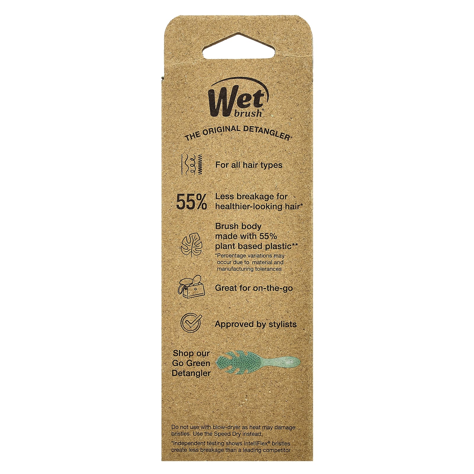 Wet Brush, Go Green, средство для расчесывания волос, зеленый`` 1 кисть