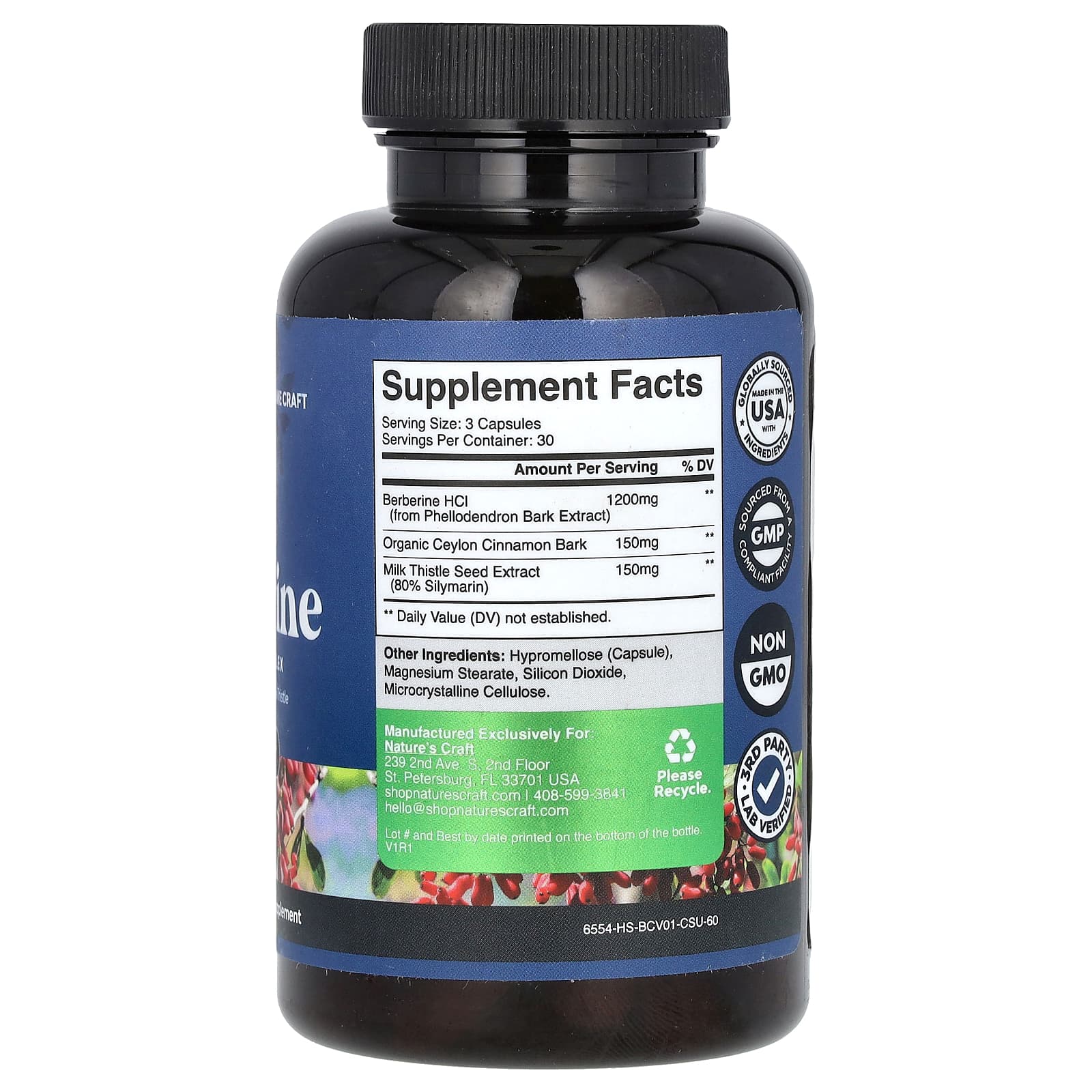 Nature's Craft, берберин, 90 капсул