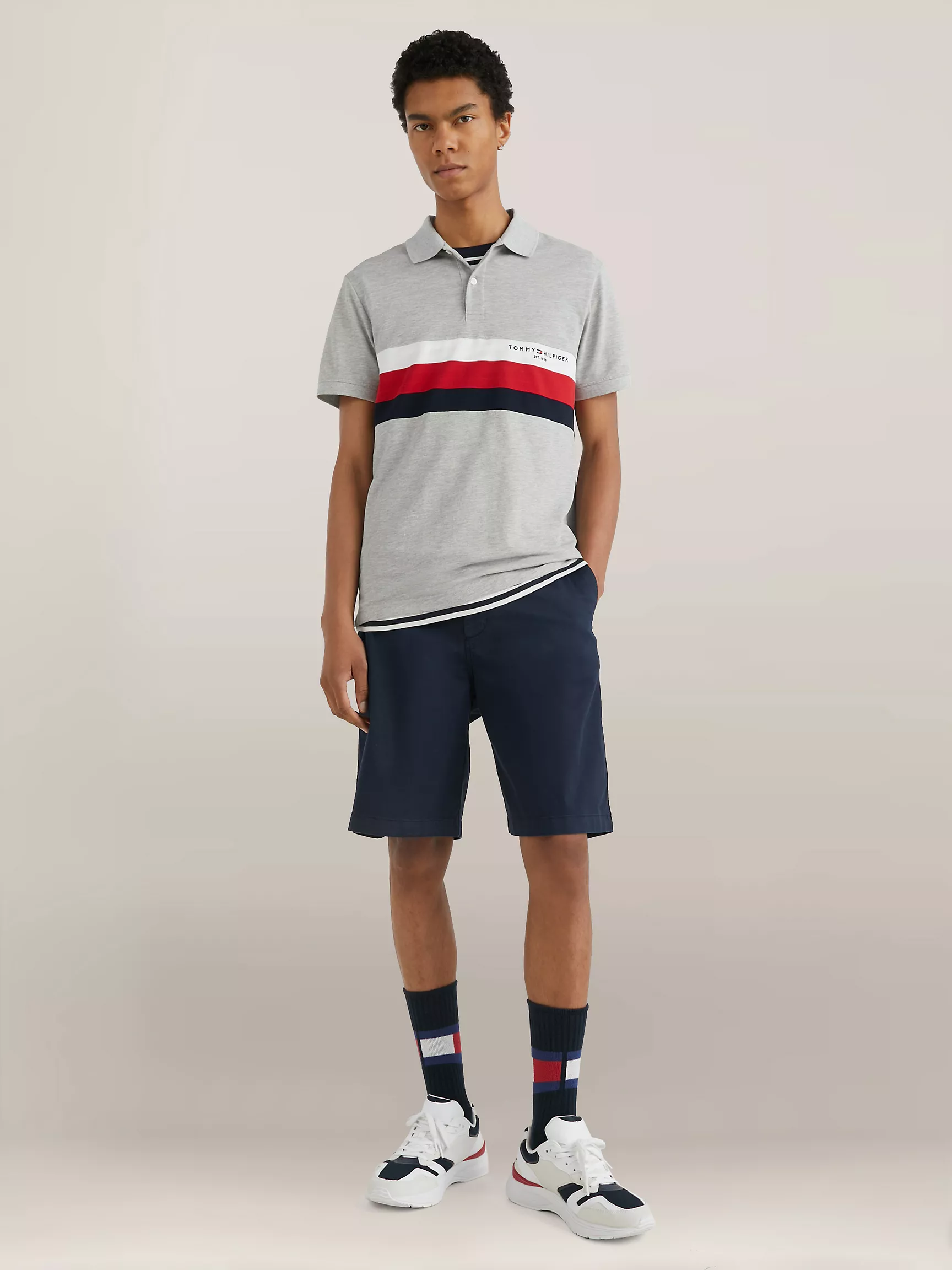 Мужское поло Tommy Hilfiger, Приталенное полосатое поло Tommy