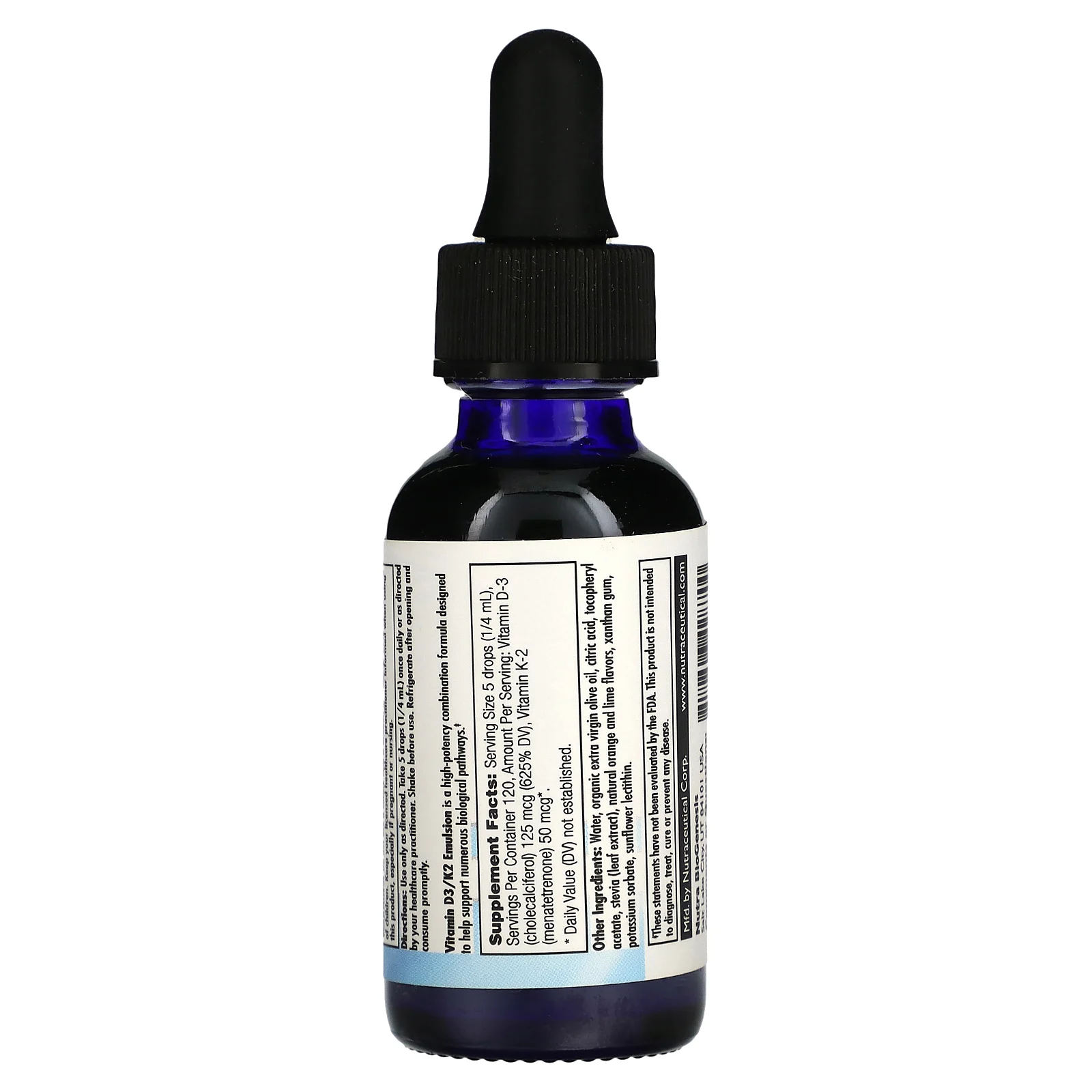 Nutra BioGenesis, эмульсия витаминов D3 и K2, 30 мл (1 жидк. унция)