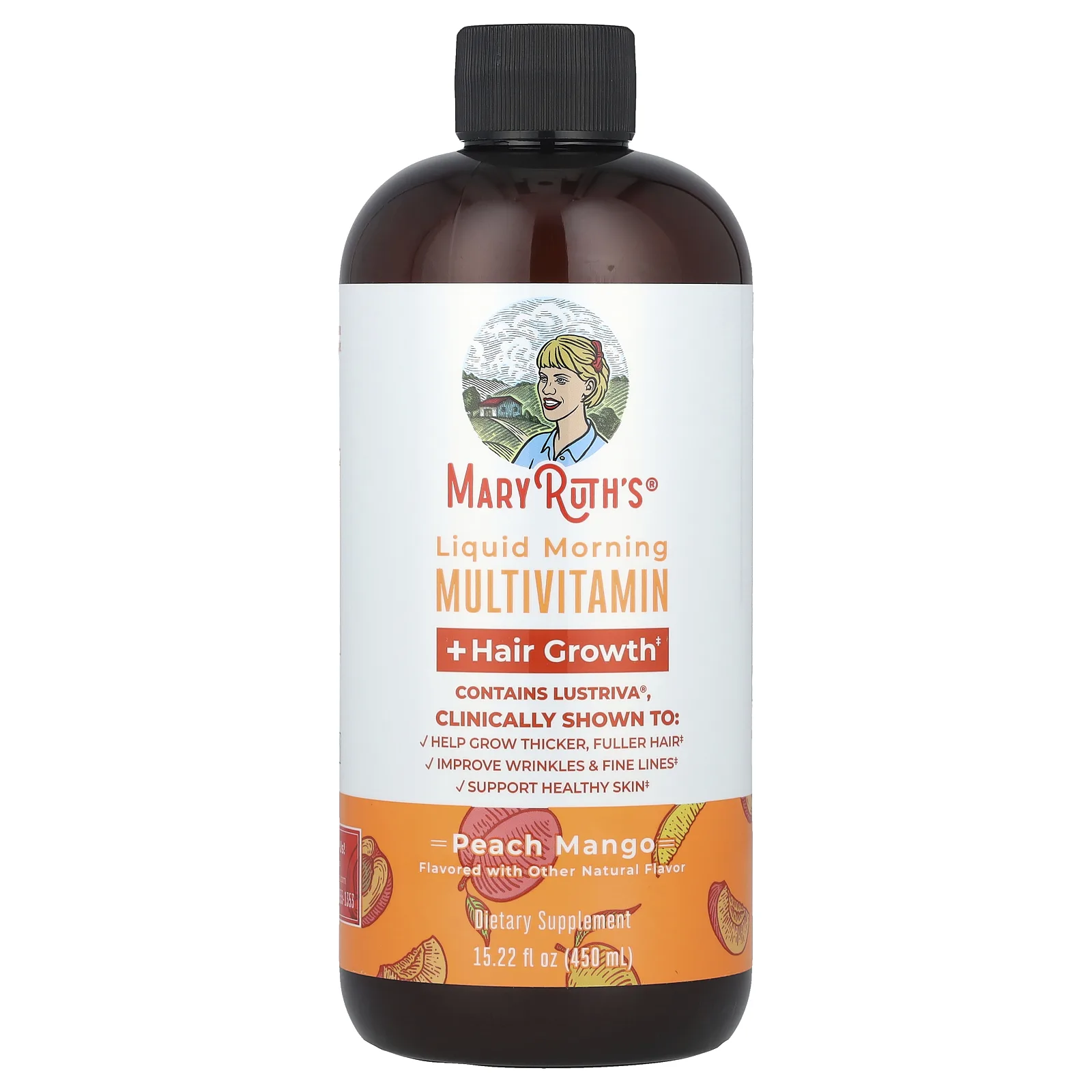 MaryRuth's, Liquid Morning Multivitamin + Hair Growth, персик и манго, 450 мл (15,22 жидк. Унции)