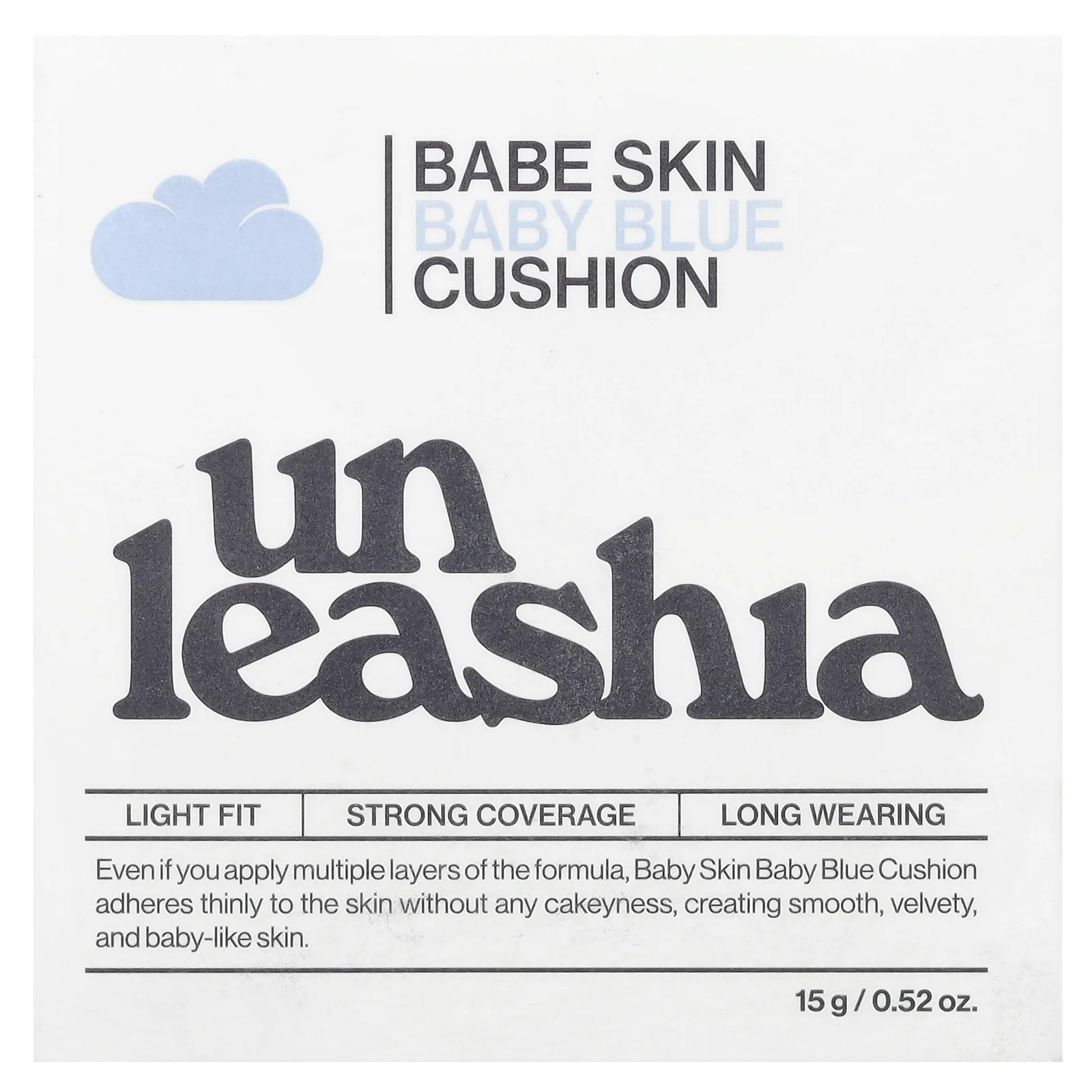 Unleashia, Babe Skin, Baby Blue Cushion, SPF40 / PA ++, 23 Вт Jolly, 15 г (0,52 унции)