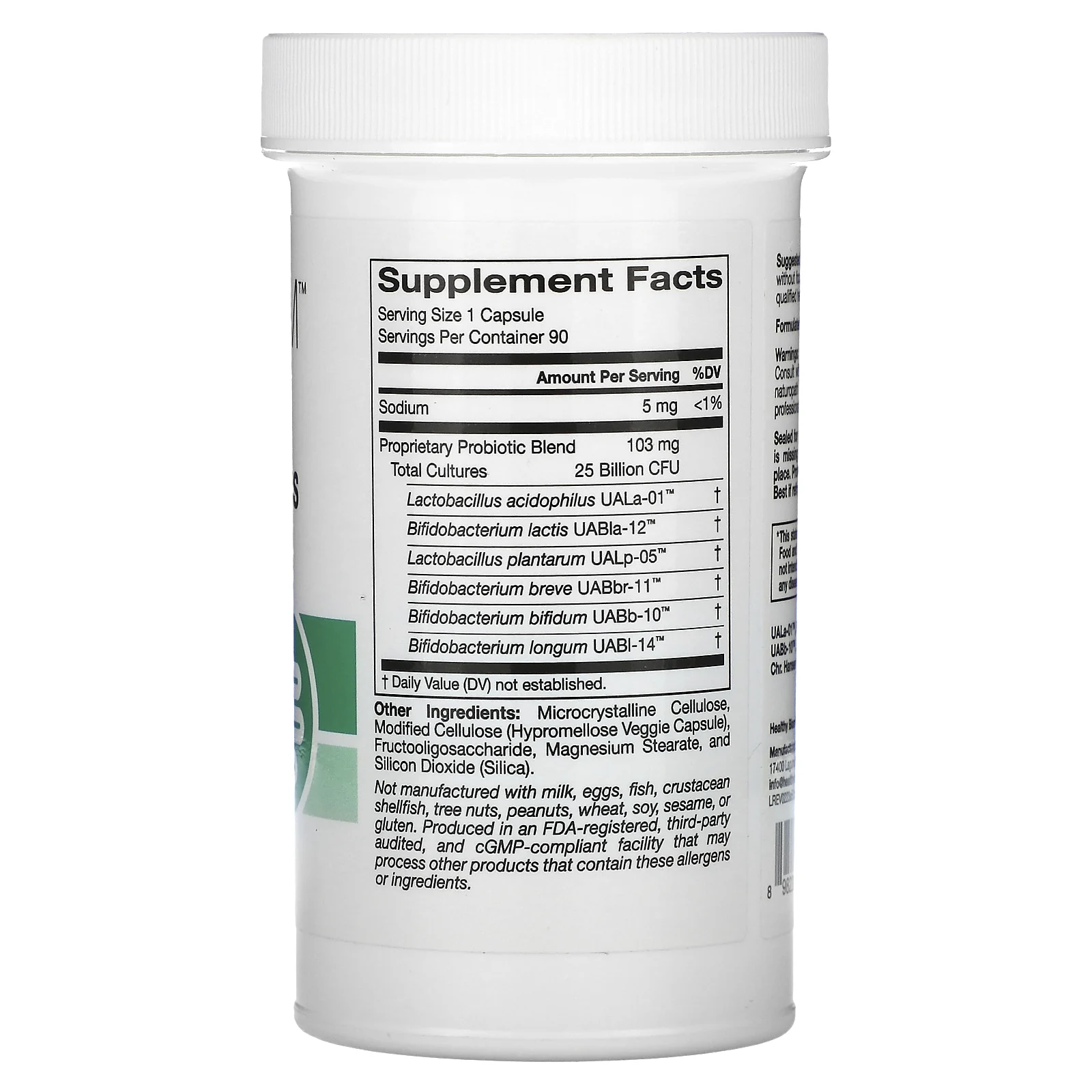 HealthyBiom, Пробиотики для людей старше 50 лет, 25 млрд КОЕ, 90 растительных капсул