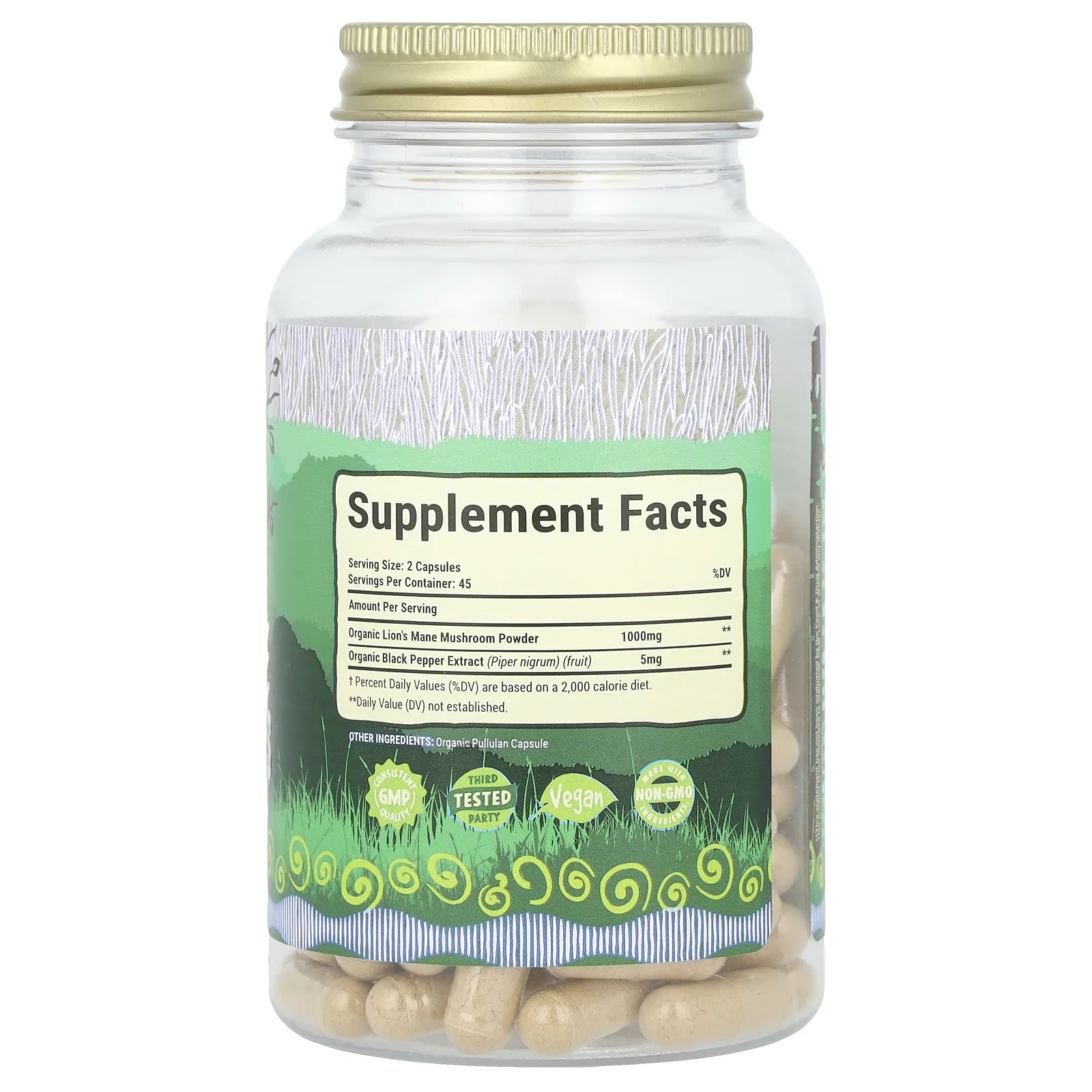 Maju Superfoods, Органический гриб из гривы, 90 капсул