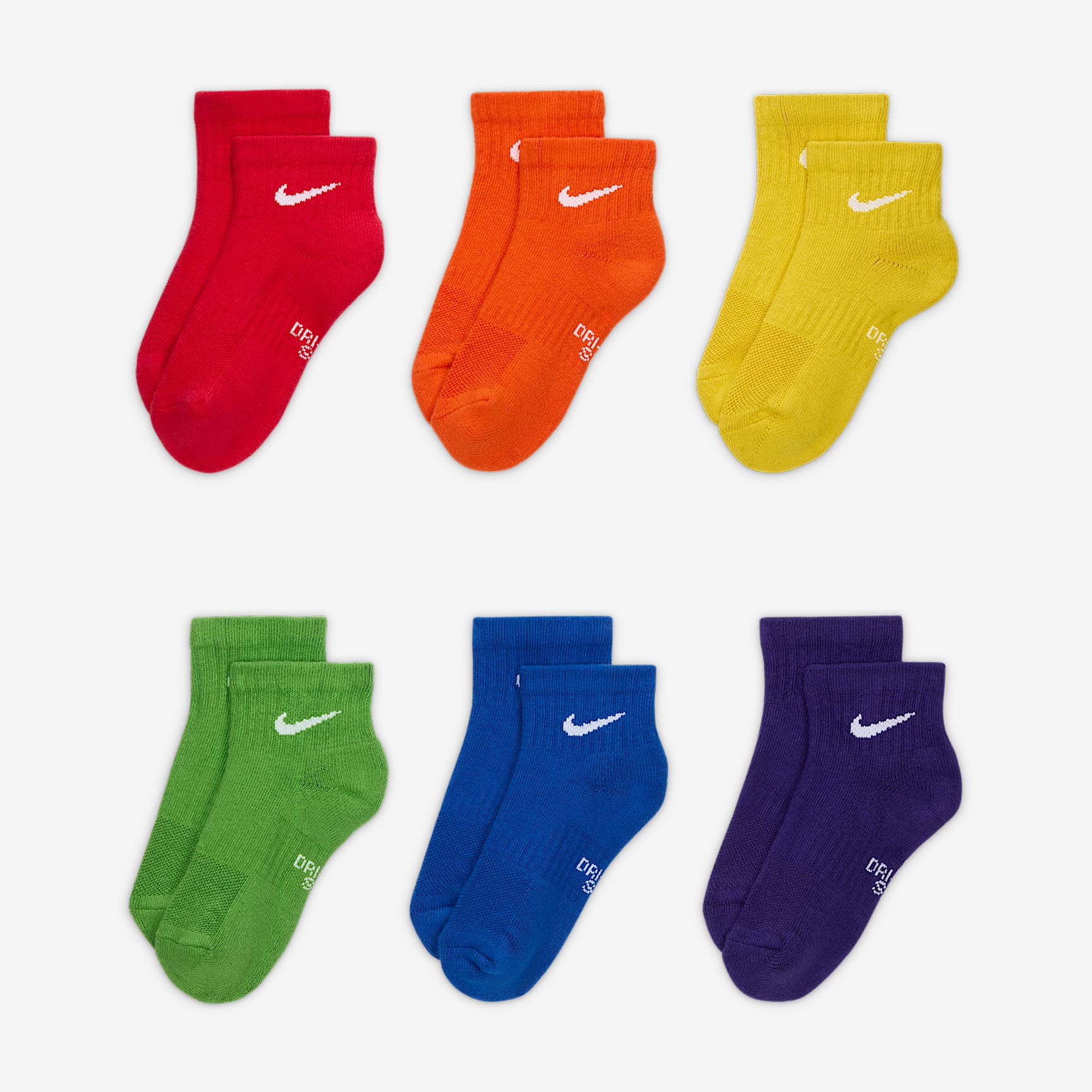 Nike Everyday Kids' Cushioned Ankle Socks (6 Pairs)
