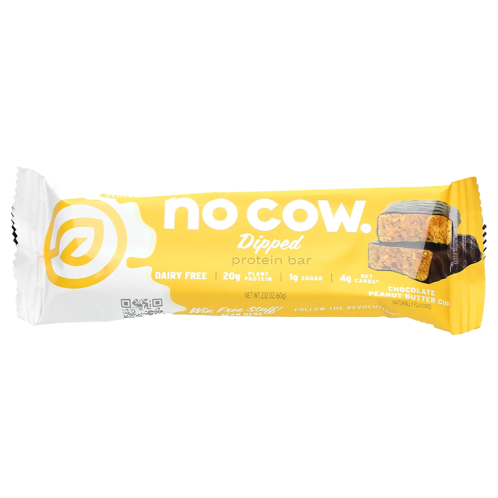 No Cow, Protein Bar, шоколадный батончик с арахисовым маслом, 12 батончиков, 60 г (2,12 унции) каждый
