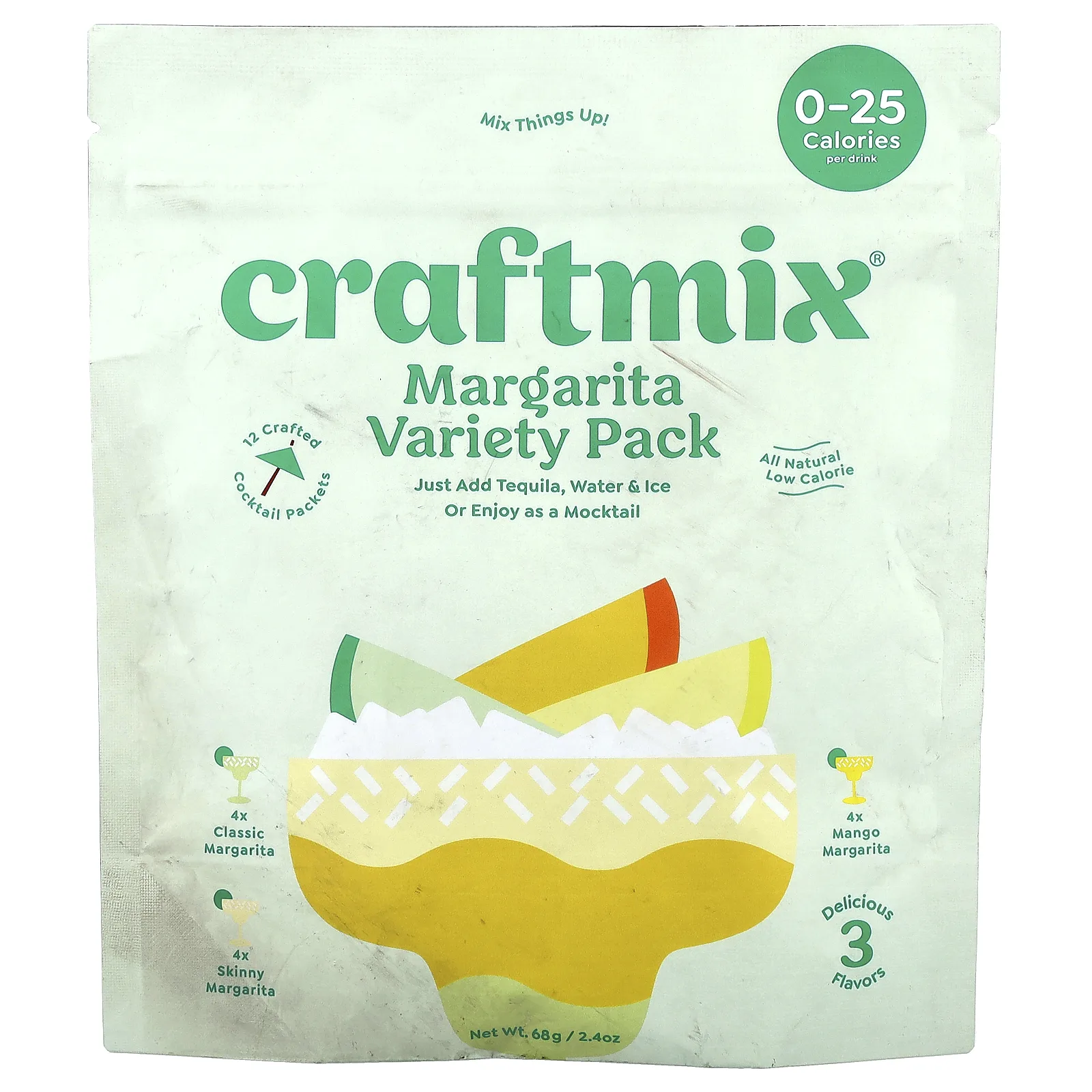 Craftmix, Margarita, ассорти вкусов, 12 пакетиков по 68 г (2,4 унции)
