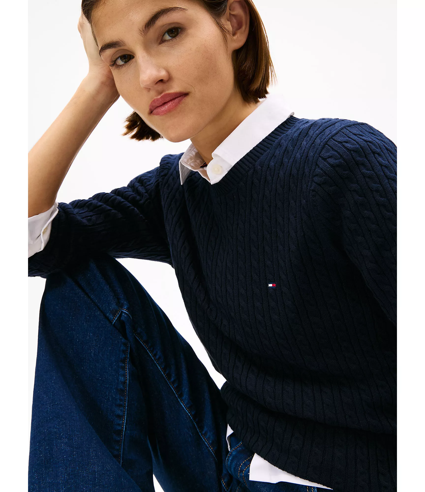 Женский свитер Tommy Hilfiger, Свитер с узором "косы"