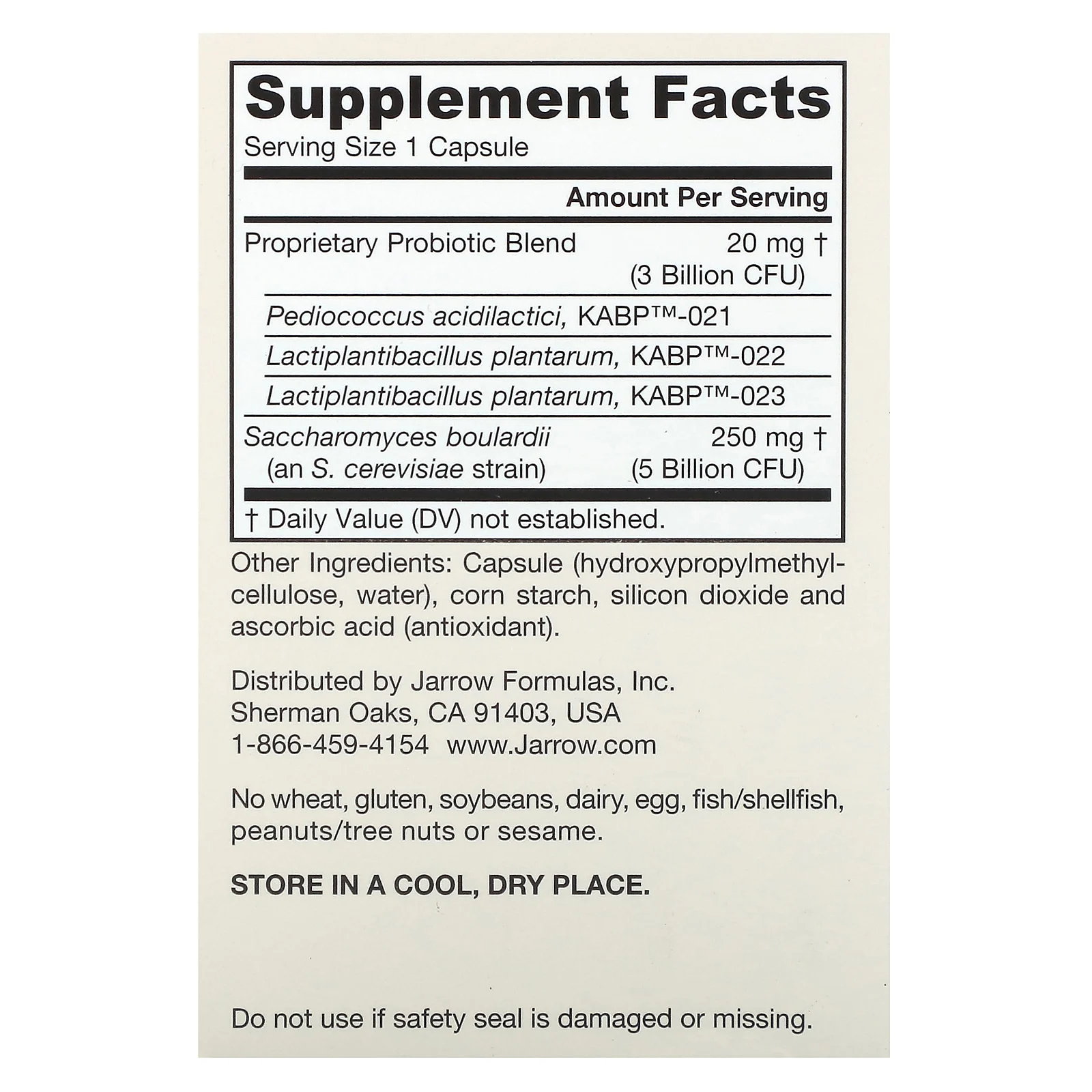 Jarrow Formulas, Jarro-Dophilus Gut Calm, 30 вегетарианских капсул с отсроченным высвобождением