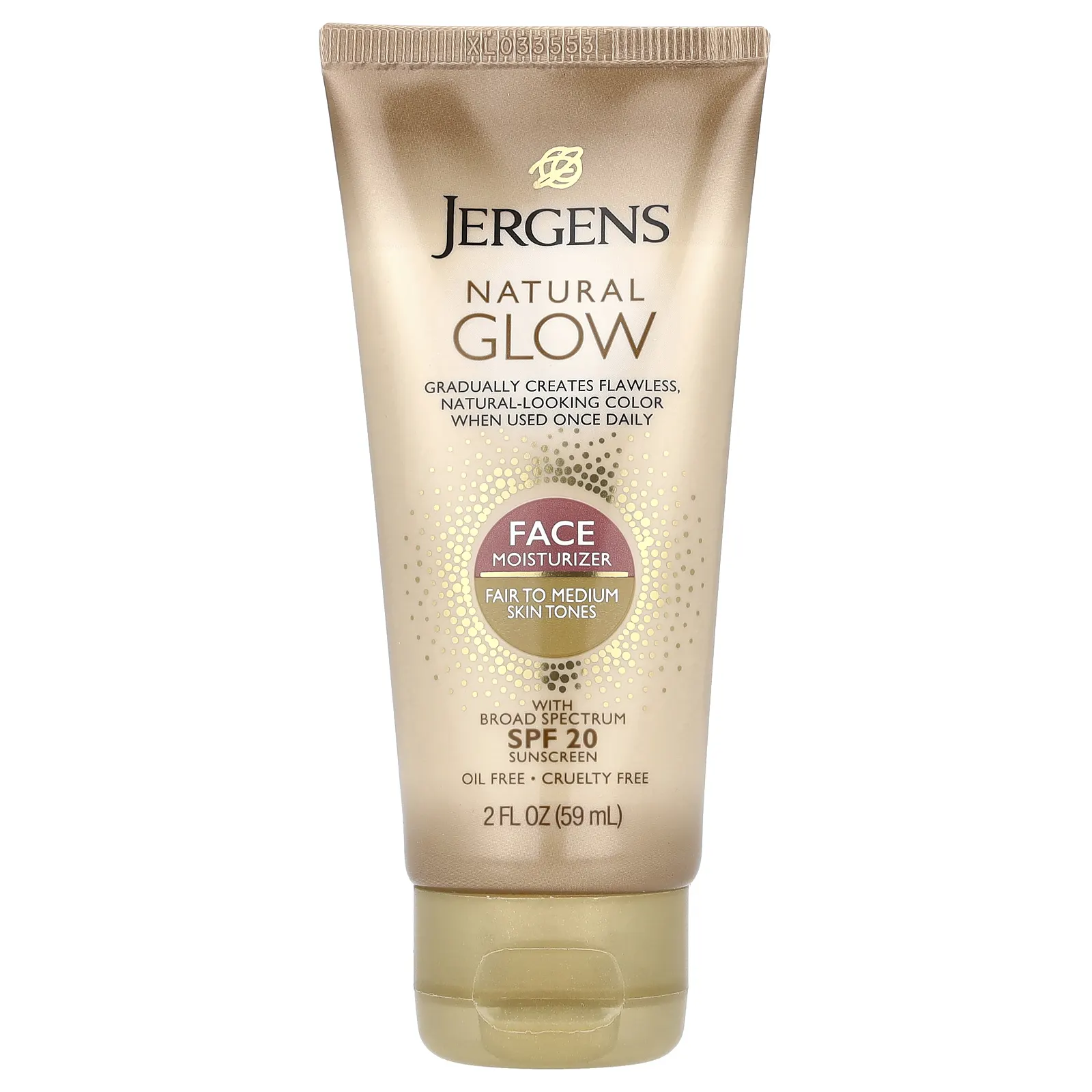 Jergens, Увлажняющее средство Natural Glow для ежедневного ухода за лицом, SPF 20, оттенок Fair to Medium, 59 мл