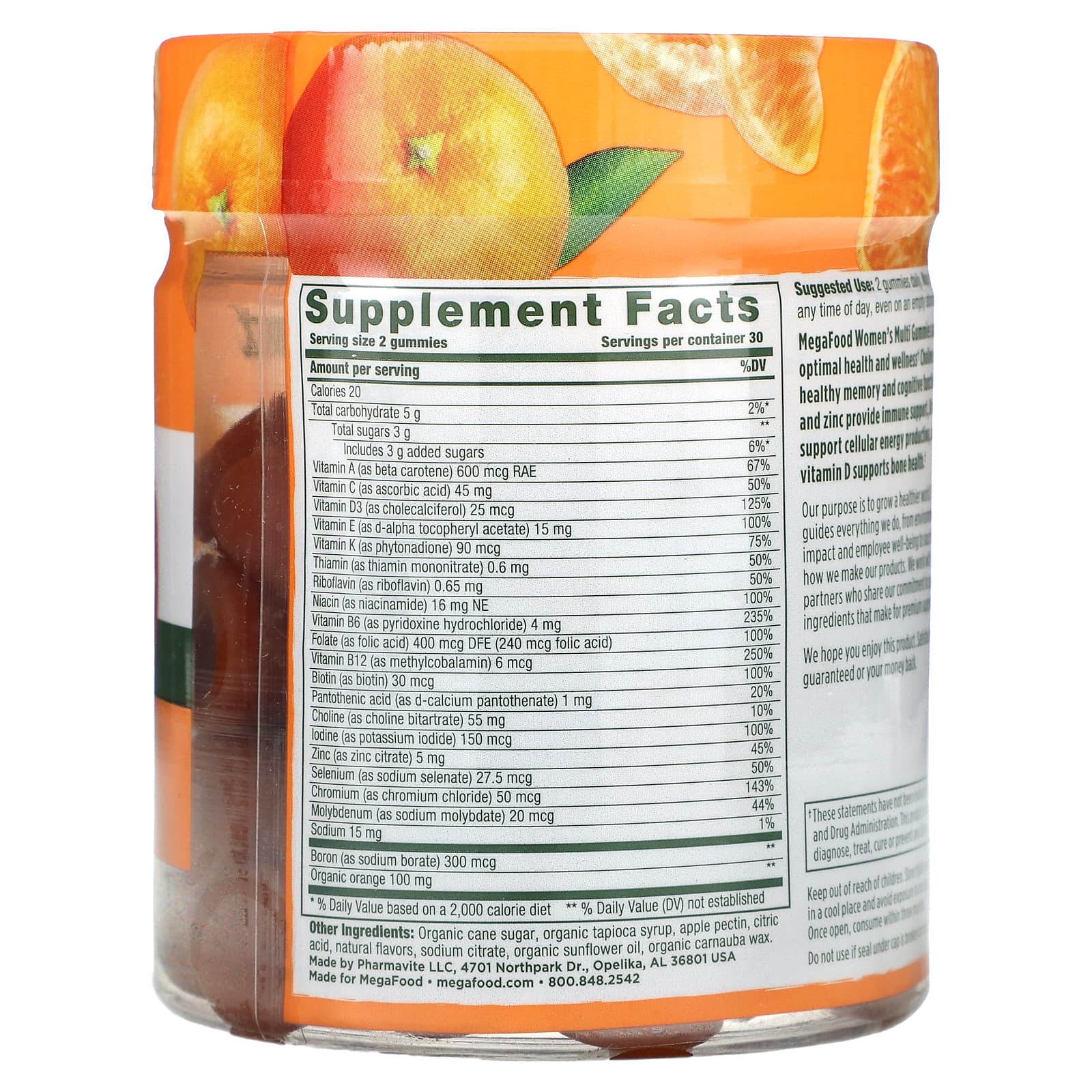 MegaFood, Мультивитамины для женщин, мандарин, 60 жевательных мармеладок