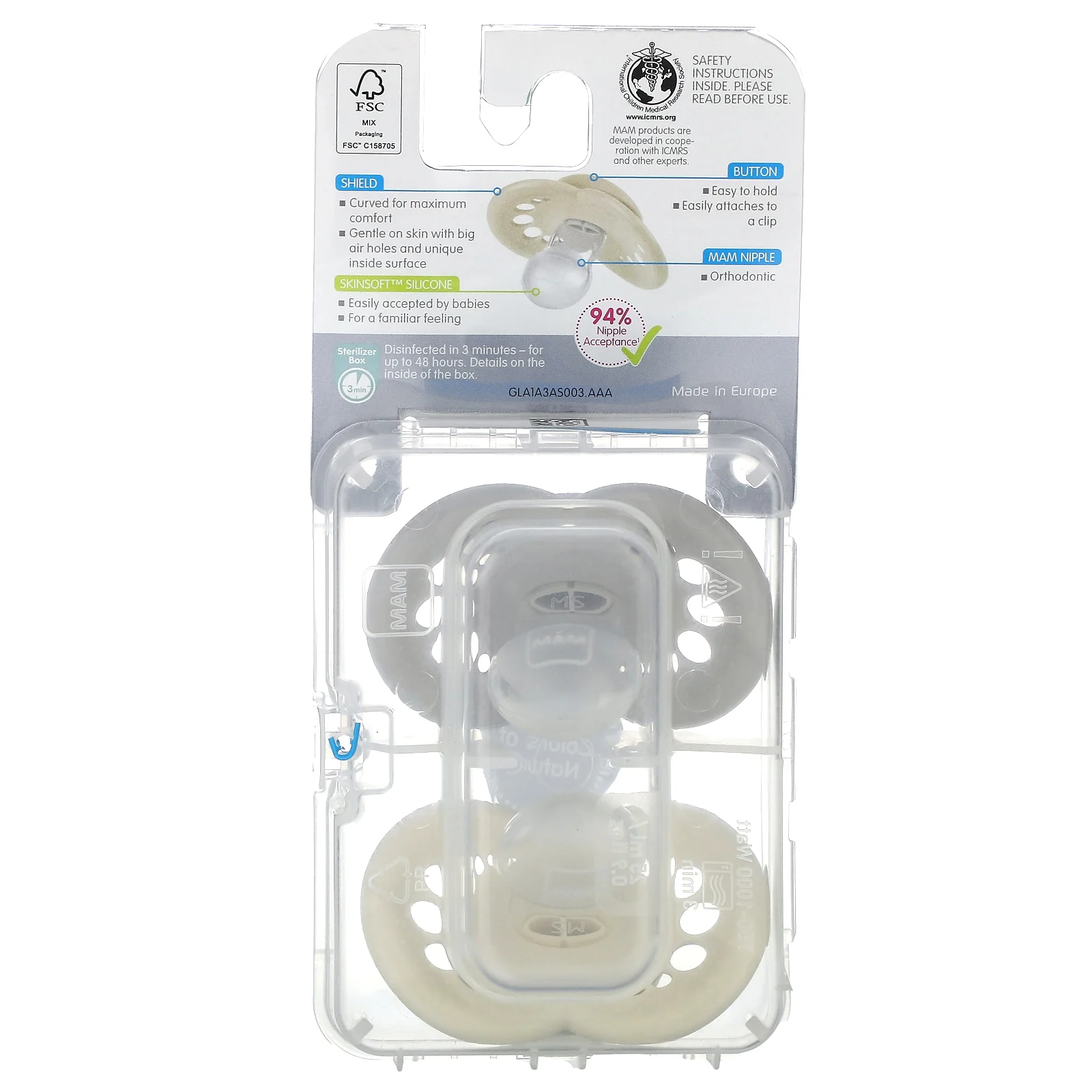 MAM, Original, соска для детей от 16 месяцев, Colours of Nature, 2 шт.