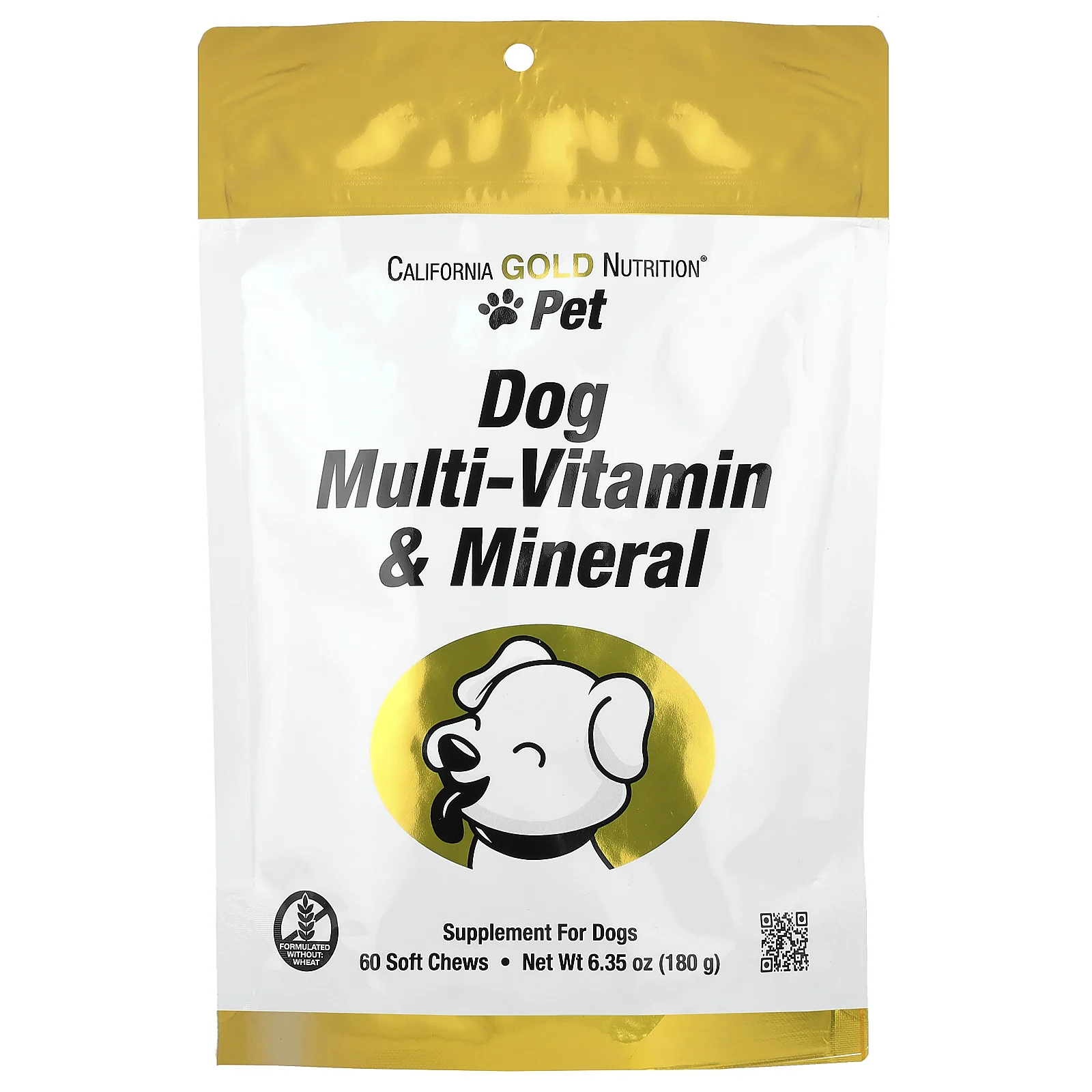 California Gold Nutrition, Pet, мультивитамины и минералы для собак, 60 жевательных таблеток, 180 г (6,35 унции)