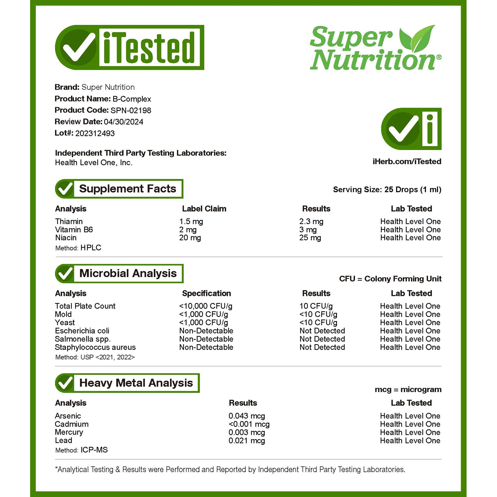 Super Nutrition, комплекс витаминов группы B, 59 мл (2 жидк. унции)