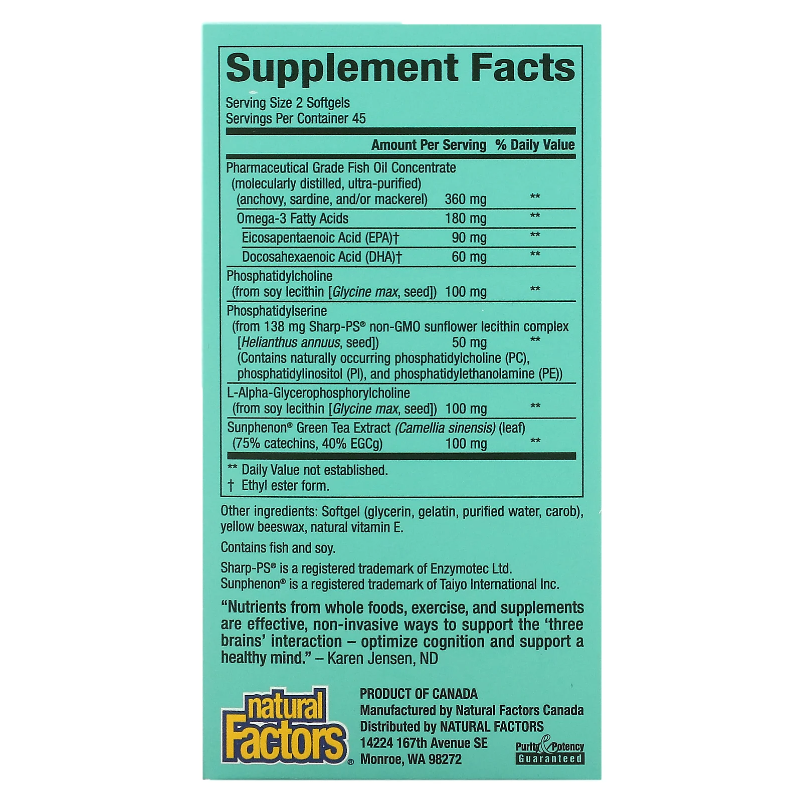 Natural Factors, 3 Brains, Higher Thoughts, добавка для поддержки работы мозга, 90 капсул