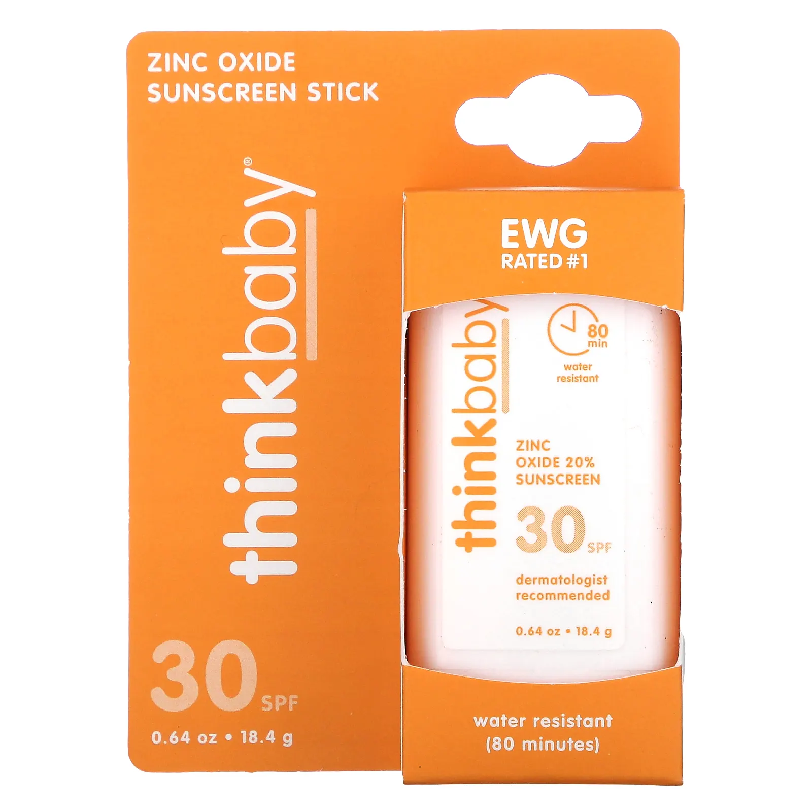 think, Thinkbaby, солнцезащитное средство в виде стика, SPF 30, 18,4 г (0,64 унции)